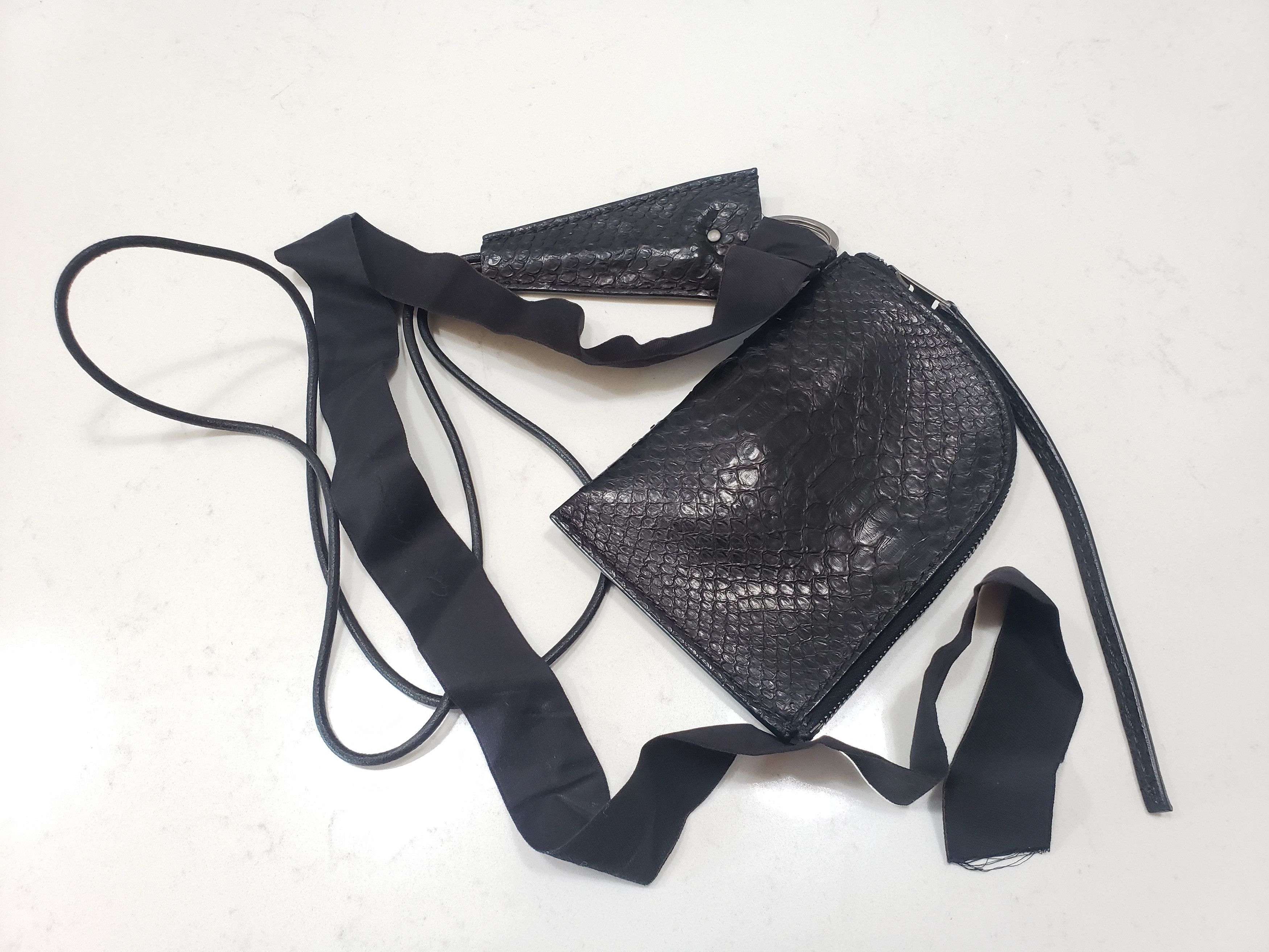 Rick Owens Python Black Neck Wallet Size ONE SIZE - 2 Thumbnail