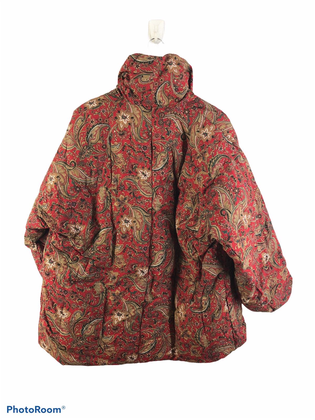 Japanese Brand Red Paisley Puffer Jacket Size US M / EU 48-50 / 2 - 2 Thumbnail