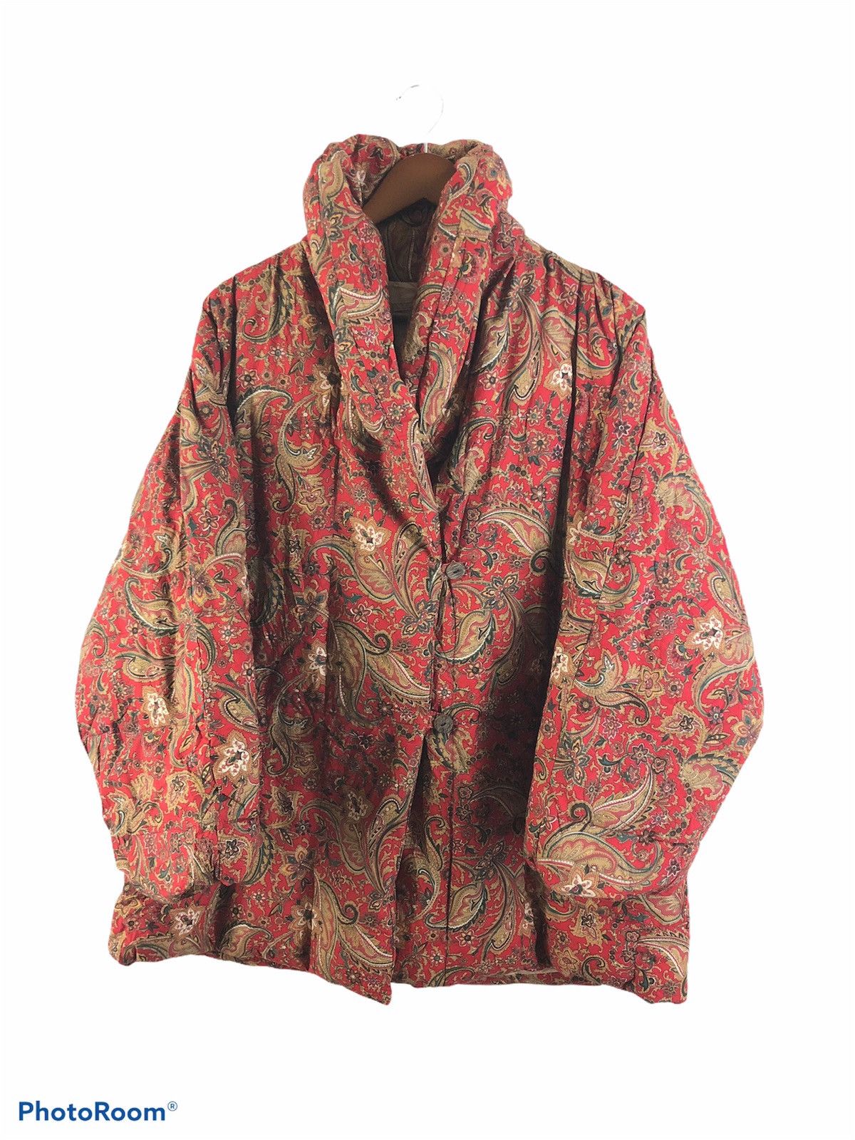 Japanese Brand Red Paisley Puffer Jacket Size US M / EU 48-50 / 2 - 1 Thumbnail
