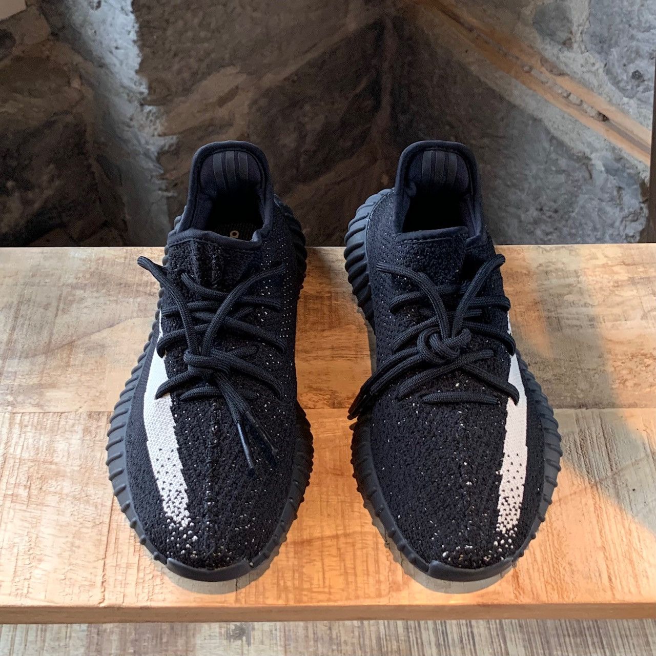 Adidas Yeezy Boost 350 V2 Core Black White Stripe Sneakers