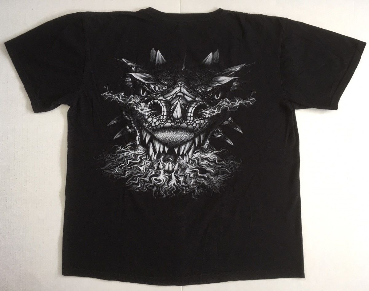Vintage DRAGON SHIRT VINTAGE HEAVY METAL FLAMES Y2K GODZILLA HORROR Size US XL / EU 56 / 4 - 2 Thumbnail