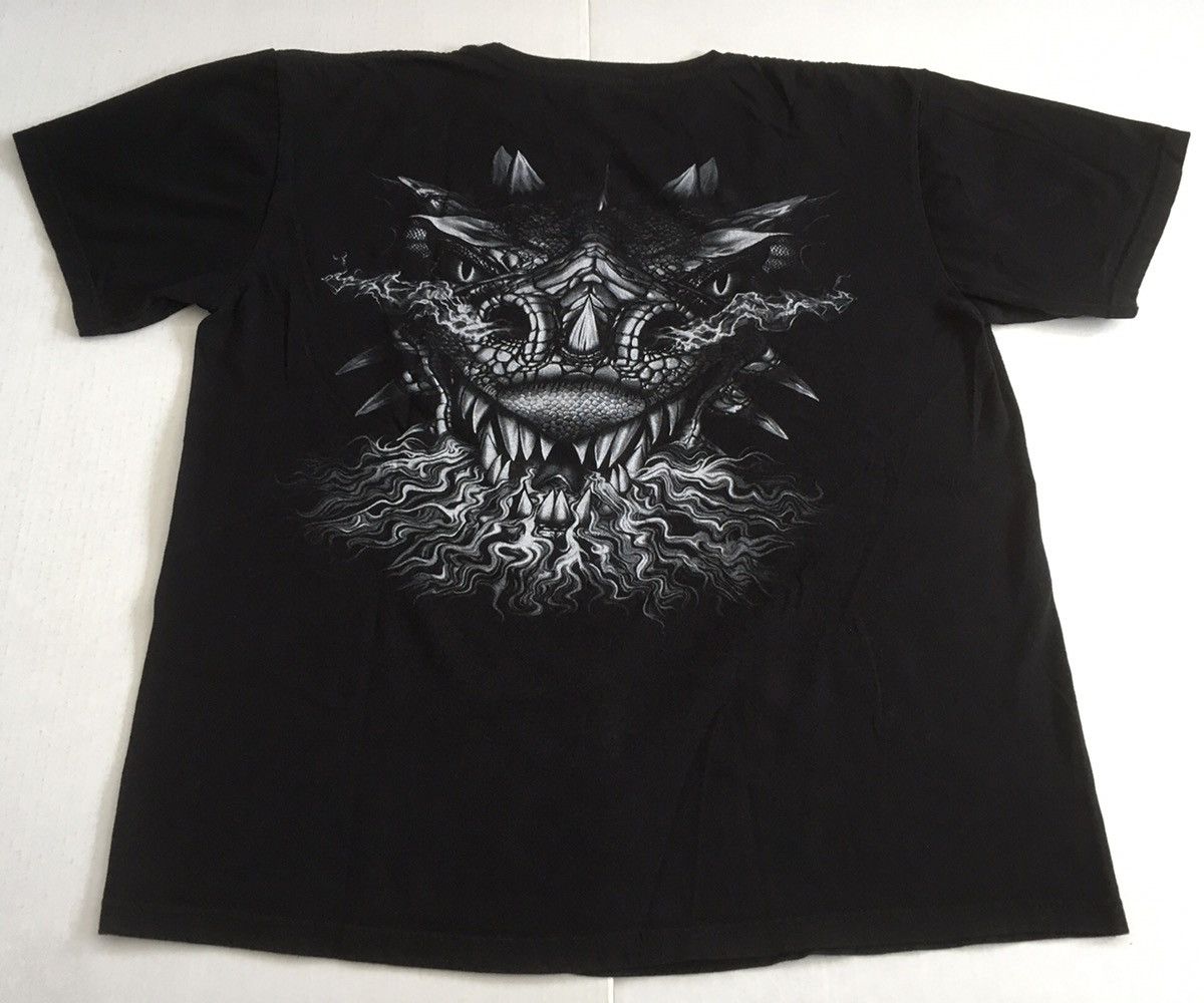 Vintage DRAGON SHIRT VINTAGE HEAVY METAL FLAMES Y2K GODZILLA HORROR Size US XL / EU 56 / 4 - 7 Thumbnail