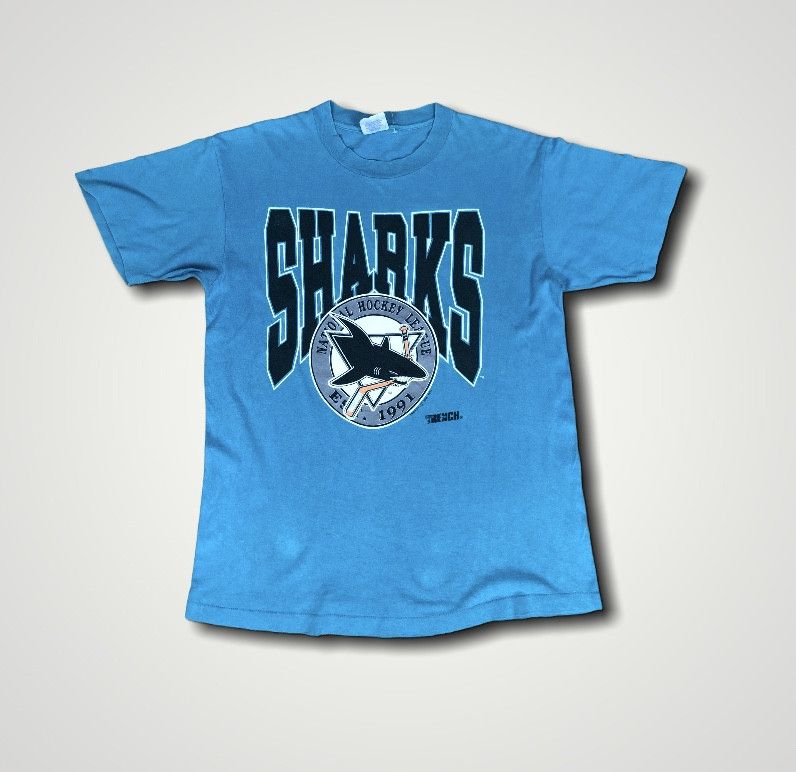 NHL × Vintage San Jose Sharks Hockey NHL Logo Tee Shirt Travis Style Size US L / EU 52-54 / 3 - 1 Thumbnail
