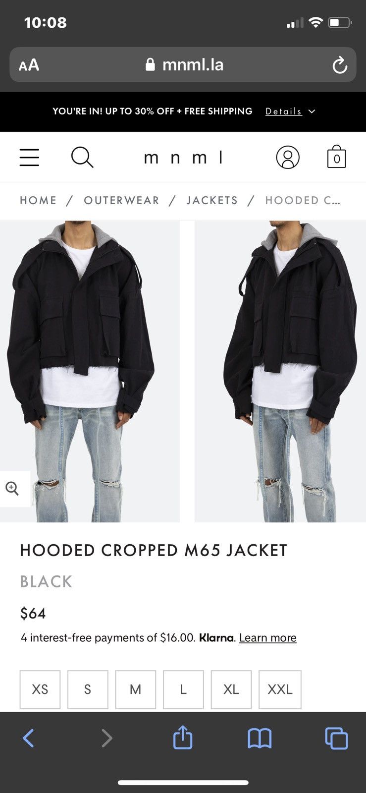 Hooded cropped best sale m65 jacket