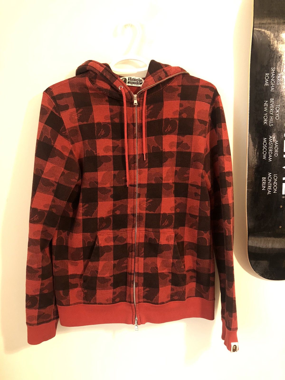 Bape Full Zip Up Hoodie Red Camo Size US S / EU 44-46 / 1 - 1 Preview