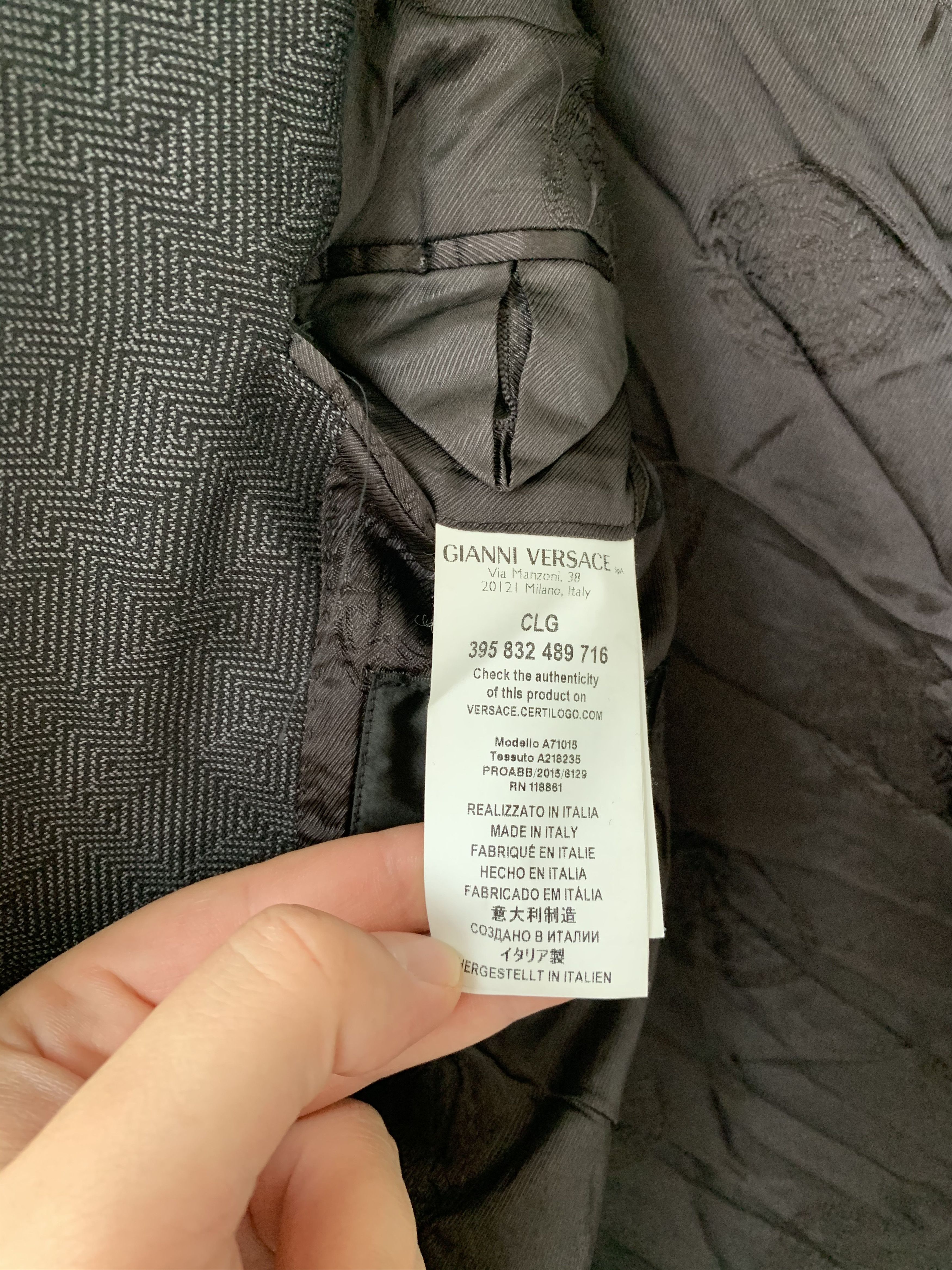 Versace mainline silk blend geomteric blazer Size US L / EU 52-54 / 3 - 6 Thumbnail