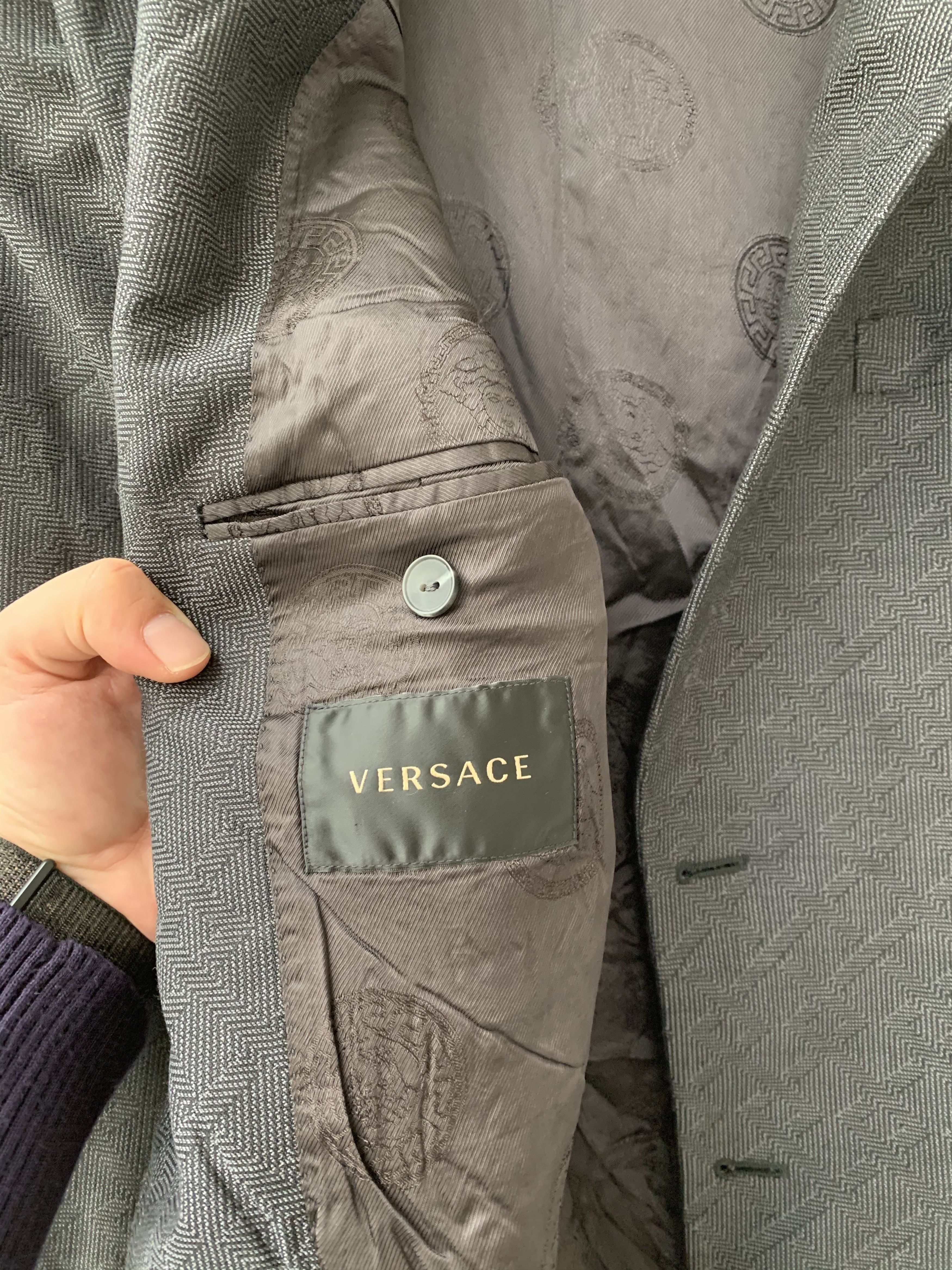 Versace mainline silk blend geomteric blazer Size US L / EU 52-54 / 3 - 4 Thumbnail
