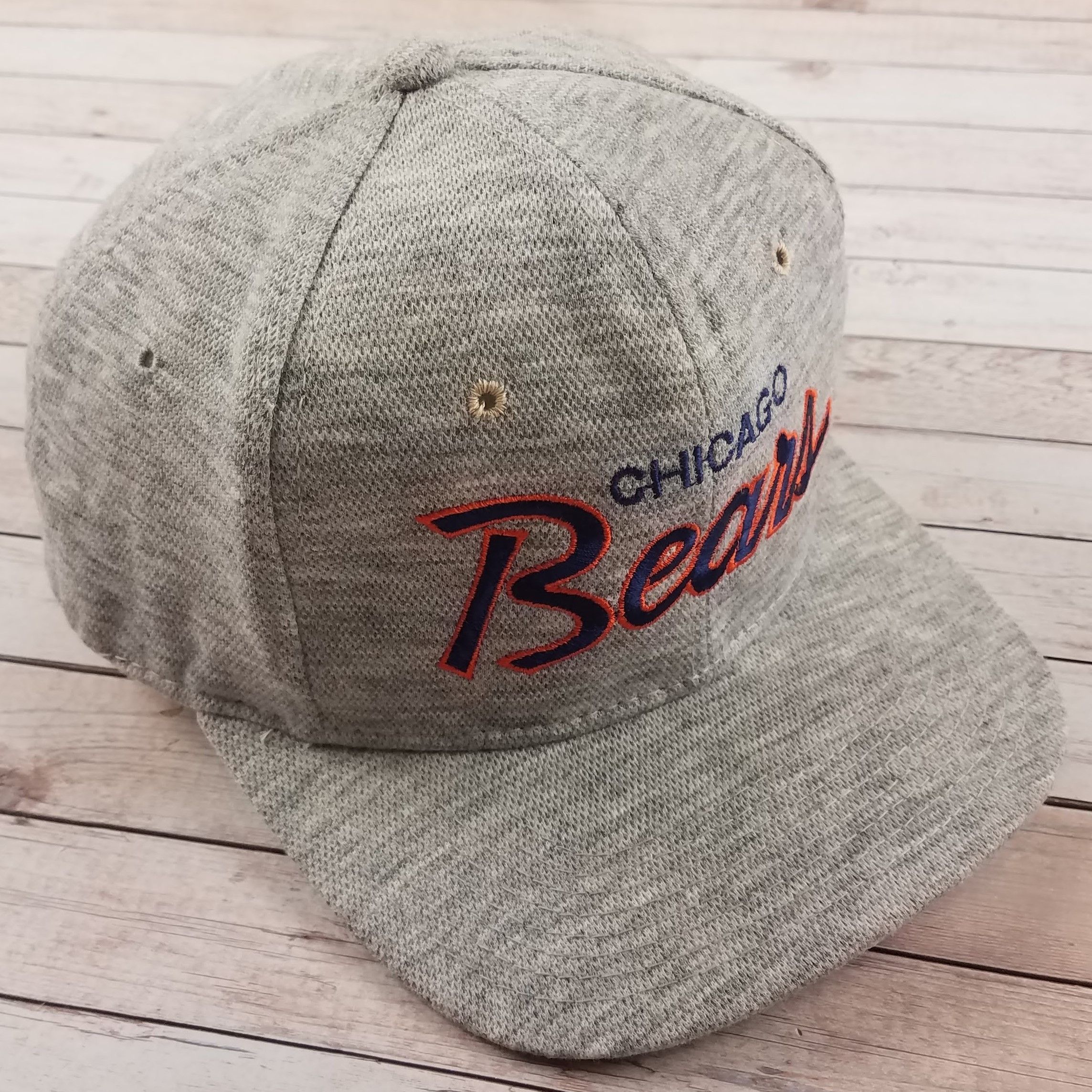 Vintage 90s Chicago Bears Script Sport Specialties Wool Snap Back Hat