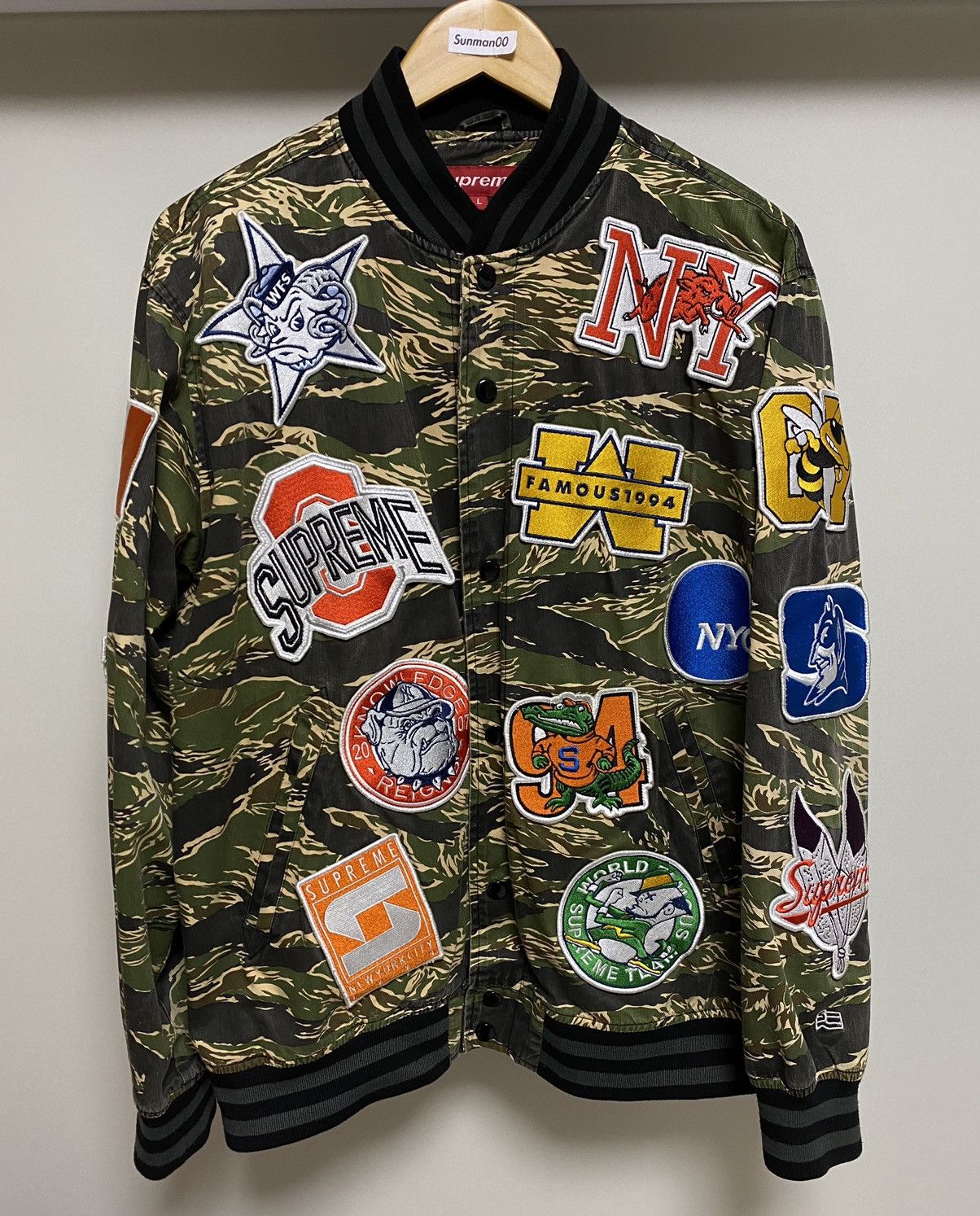 Supreme Supreme NCAA Varsity Jacket Camo College Patches