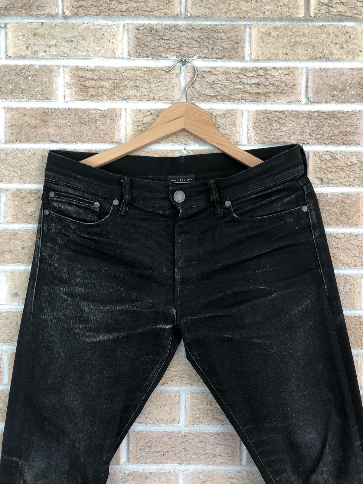 John Elliott John Elliott Cast 2 Jeans / Onyx / Raw Black Denim / 29 Size US 29 - 3 Thumbnail