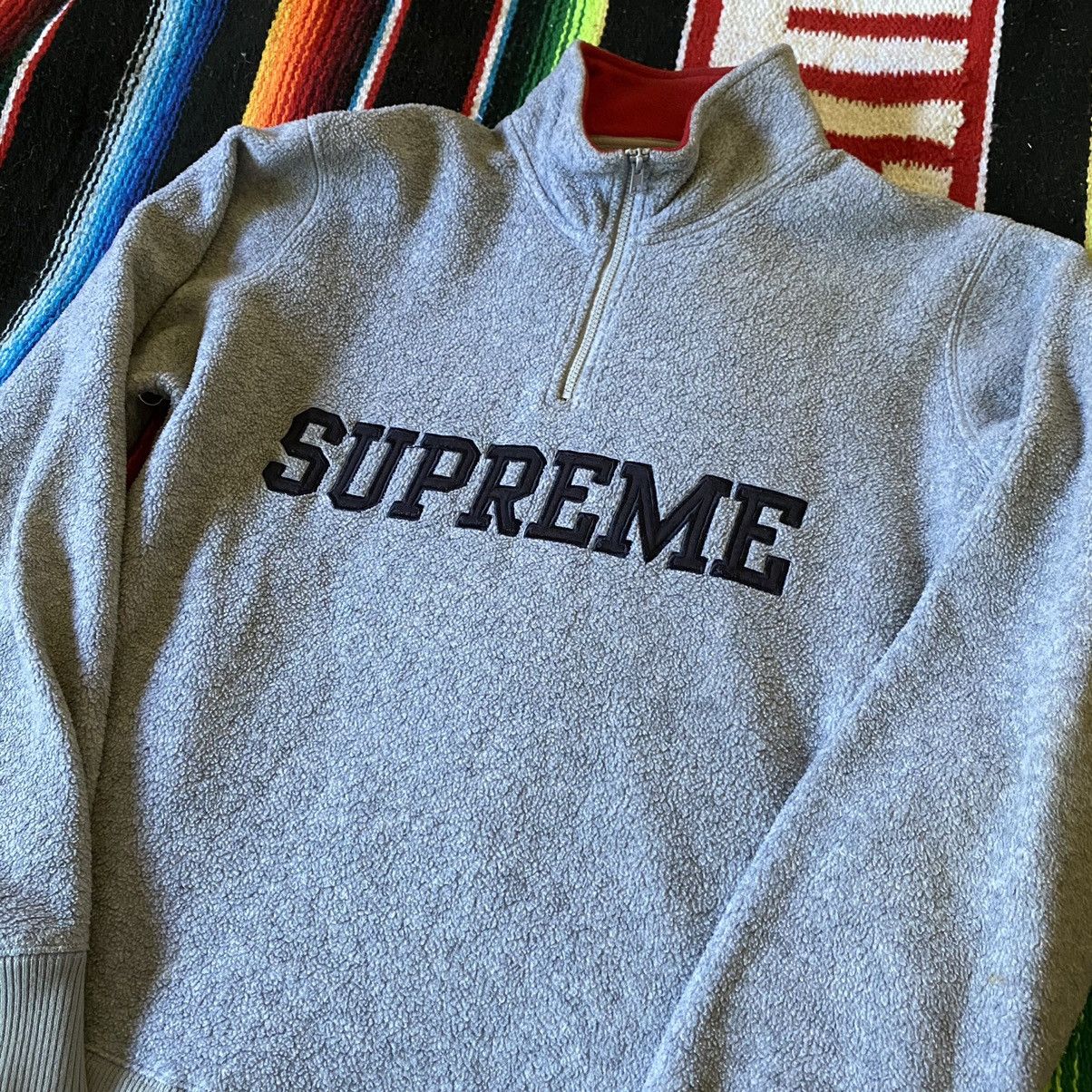 Supreme 2011 Grey Polartec Fleece Half Zip Pullover | Grailed