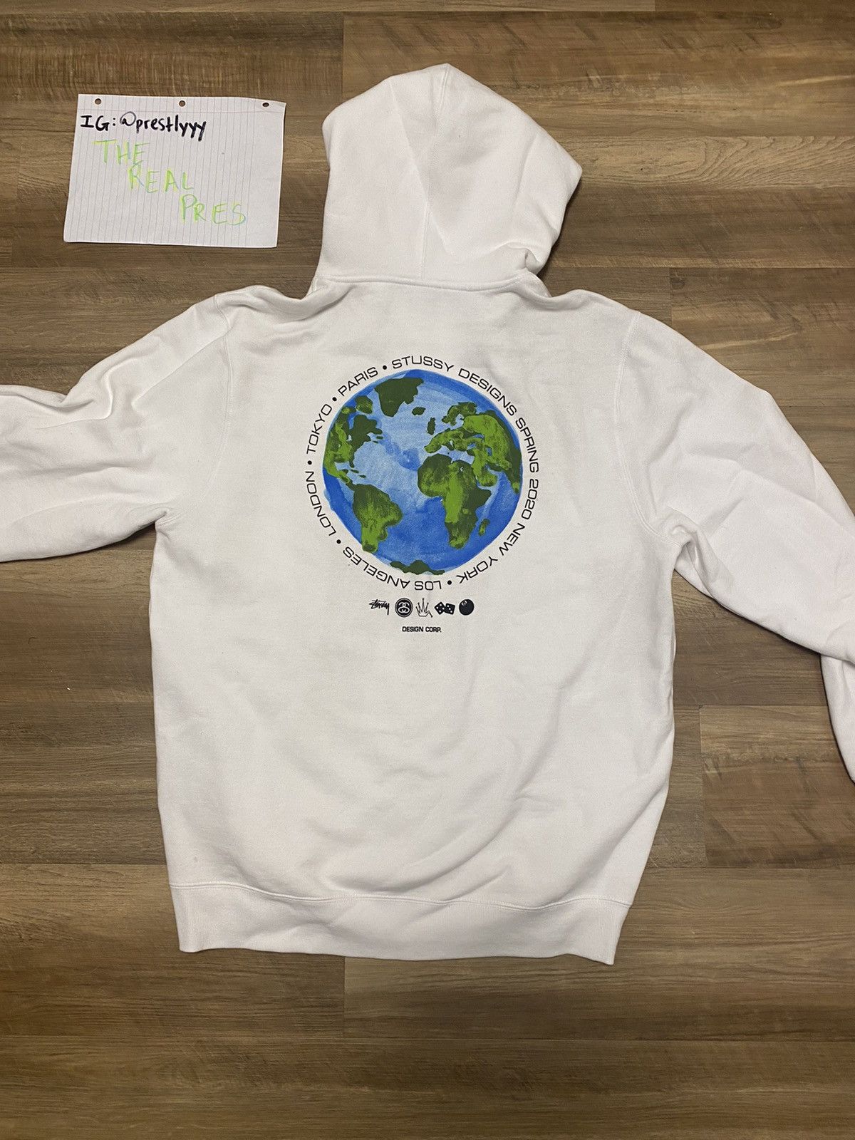 Stussy global design hoodie hotsell