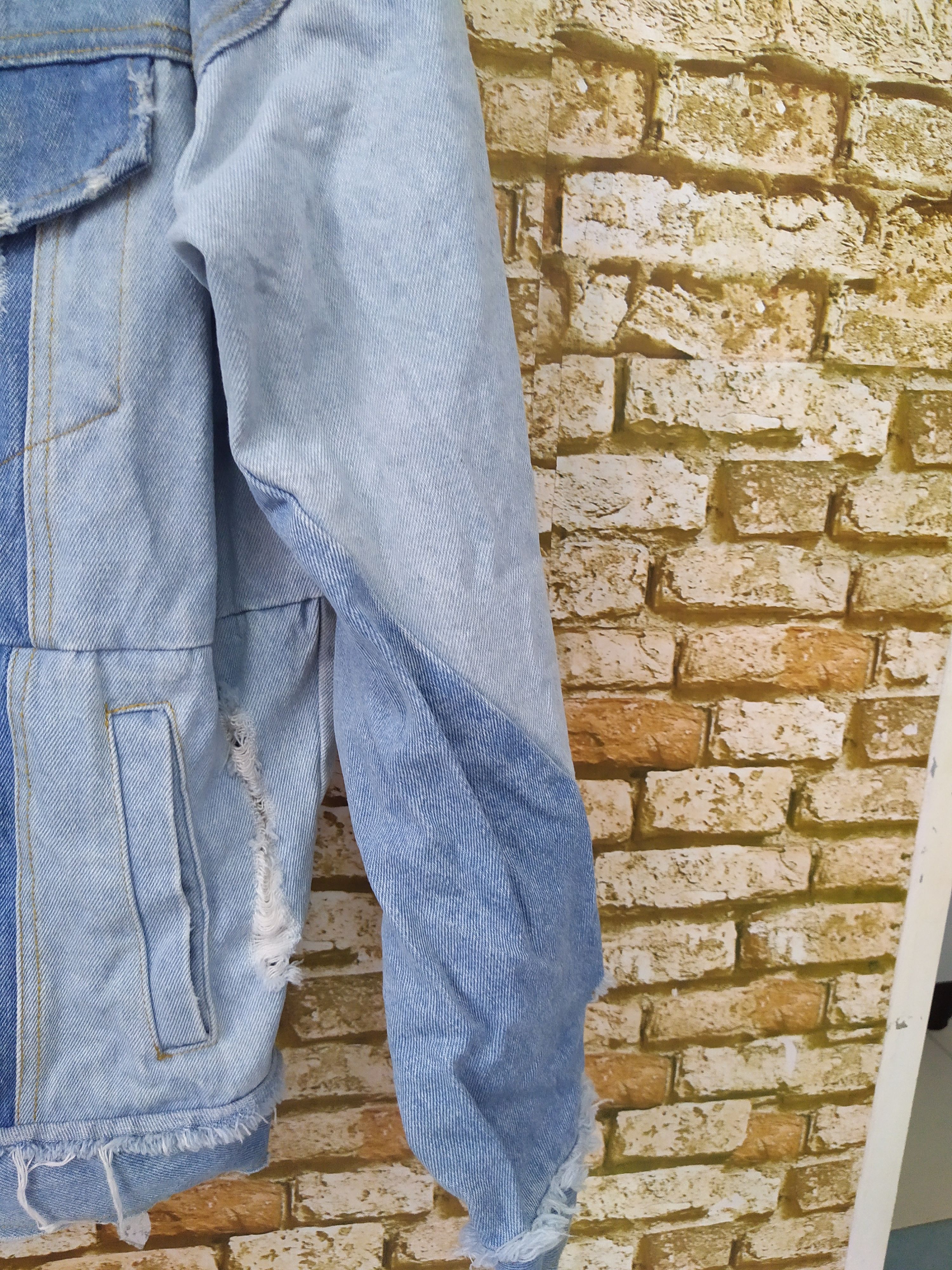 Japanese Brand ENVYM AILES TOKYO DISTRESSED DENIM JACKET (B682) Size US XL / EU 56 / 4 - 3 Thumbnail