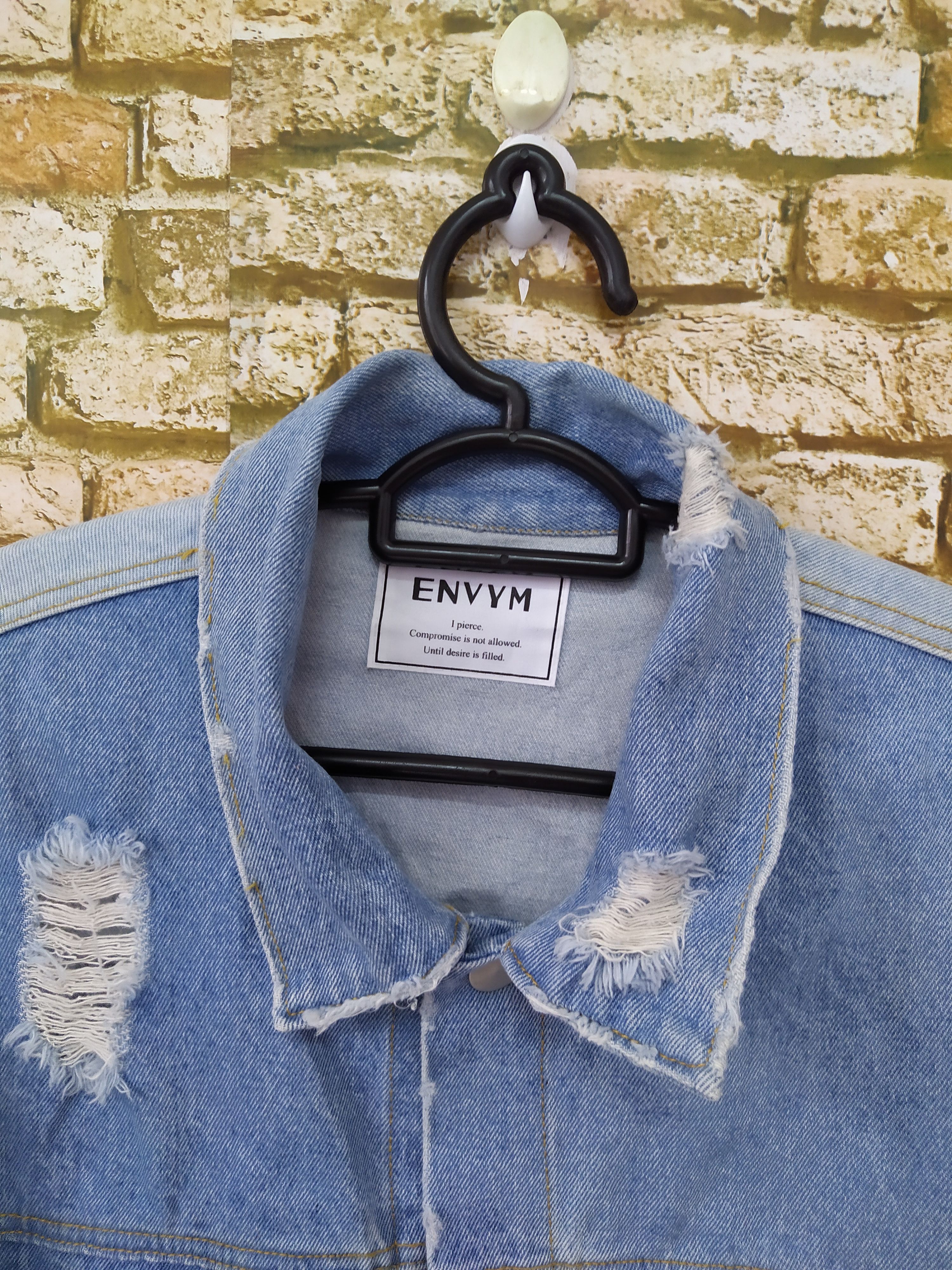 Japanese Brand ENVYM AILES TOKYO DISTRESSED DENIM JACKET (B682) Size US XL / EU 56 / 4 - 6 Thumbnail