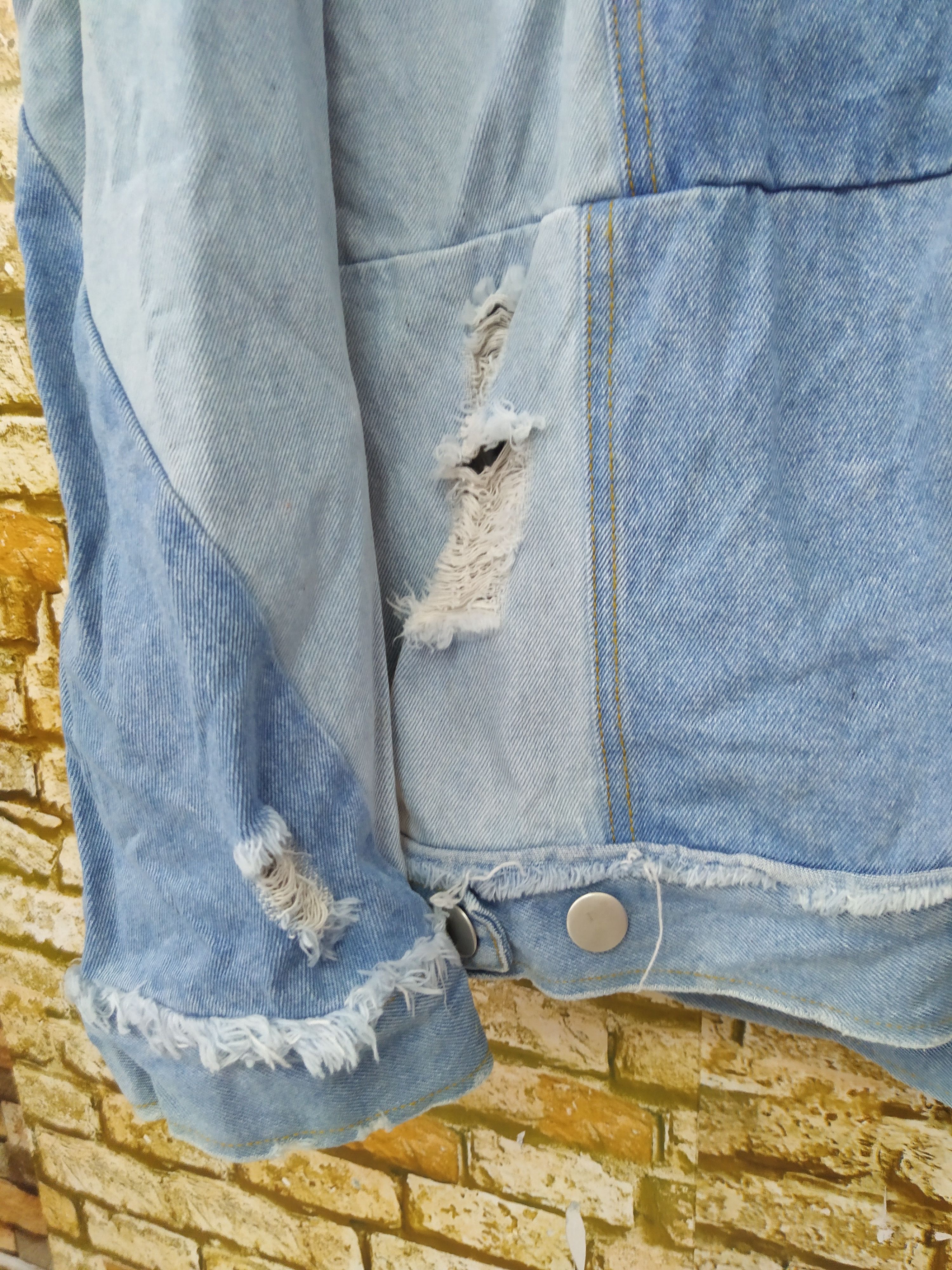Japanese Brand ENVYM AILES TOKYO DISTRESSED DENIM JACKET (B682) Size US XL / EU 56 / 4 - 9 Thumbnail