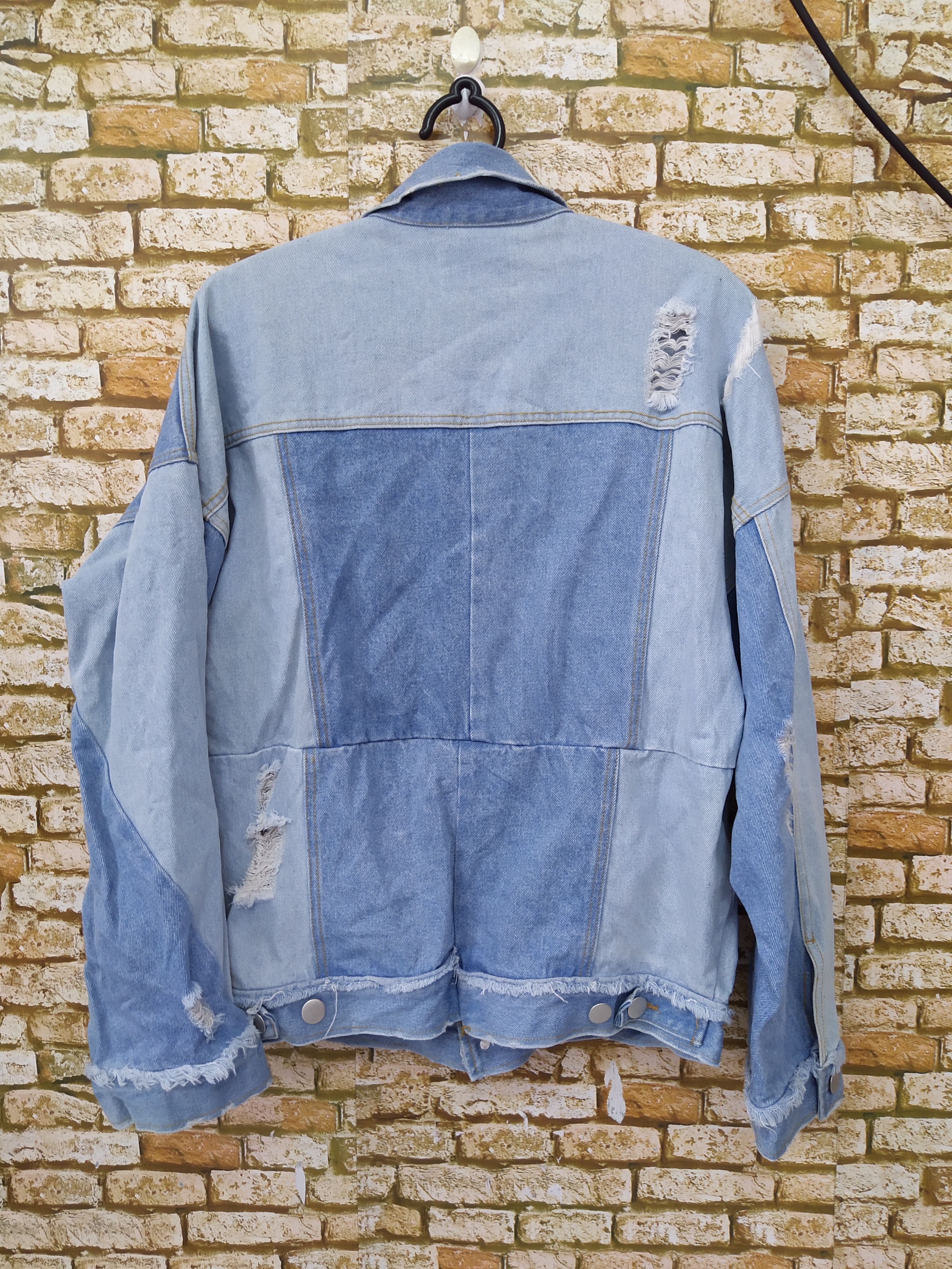 Japanese Brand ENVYM AILES TOKYO DISTRESSED DENIM JACKET (B682) Size US XL / EU 56 / 4 - 7 Thumbnail