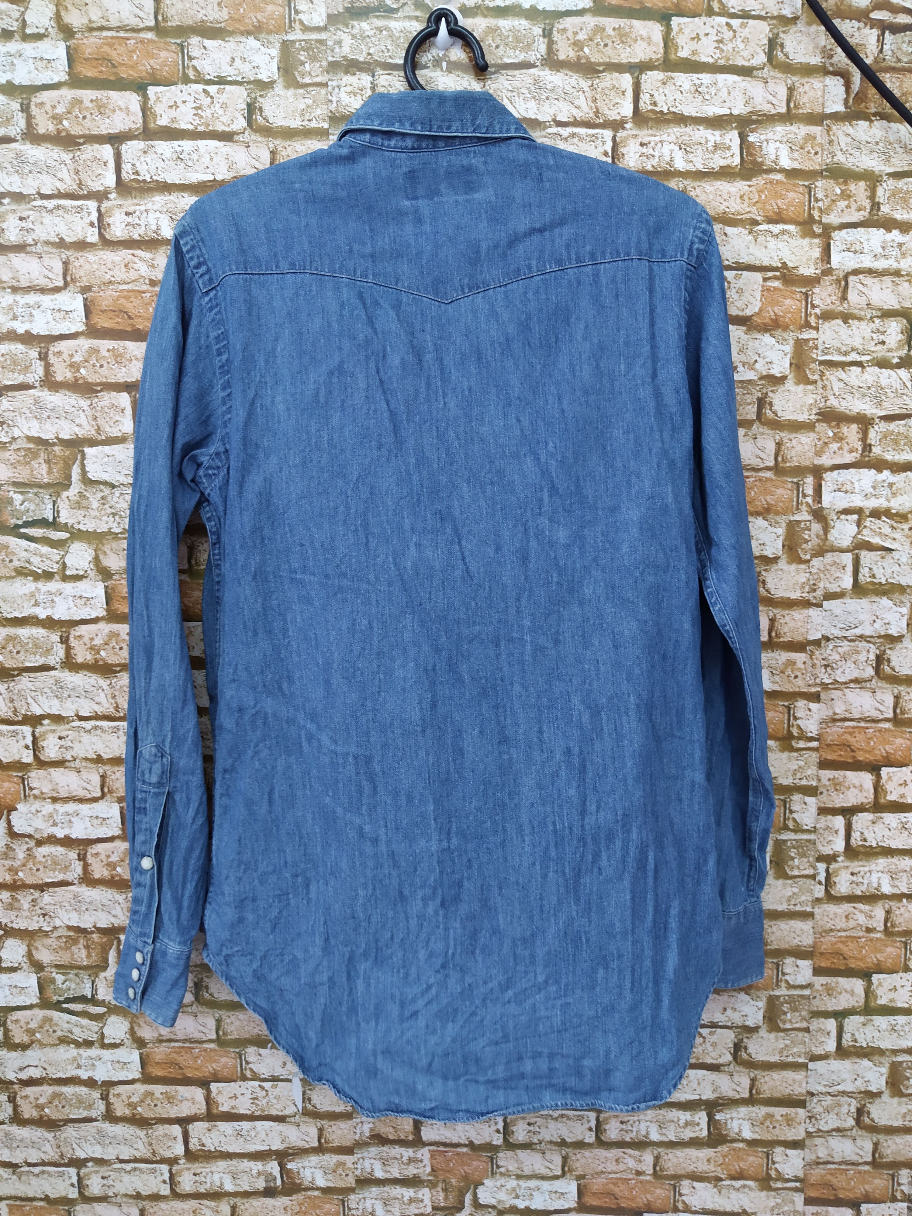 Polo Ralph Lauren 90s POLO RLAPH LAUREN PEARL BUFFALO DENIM SHIRT (B683) Size US S / EU 44-46 / 1 - 5 Thumbnail