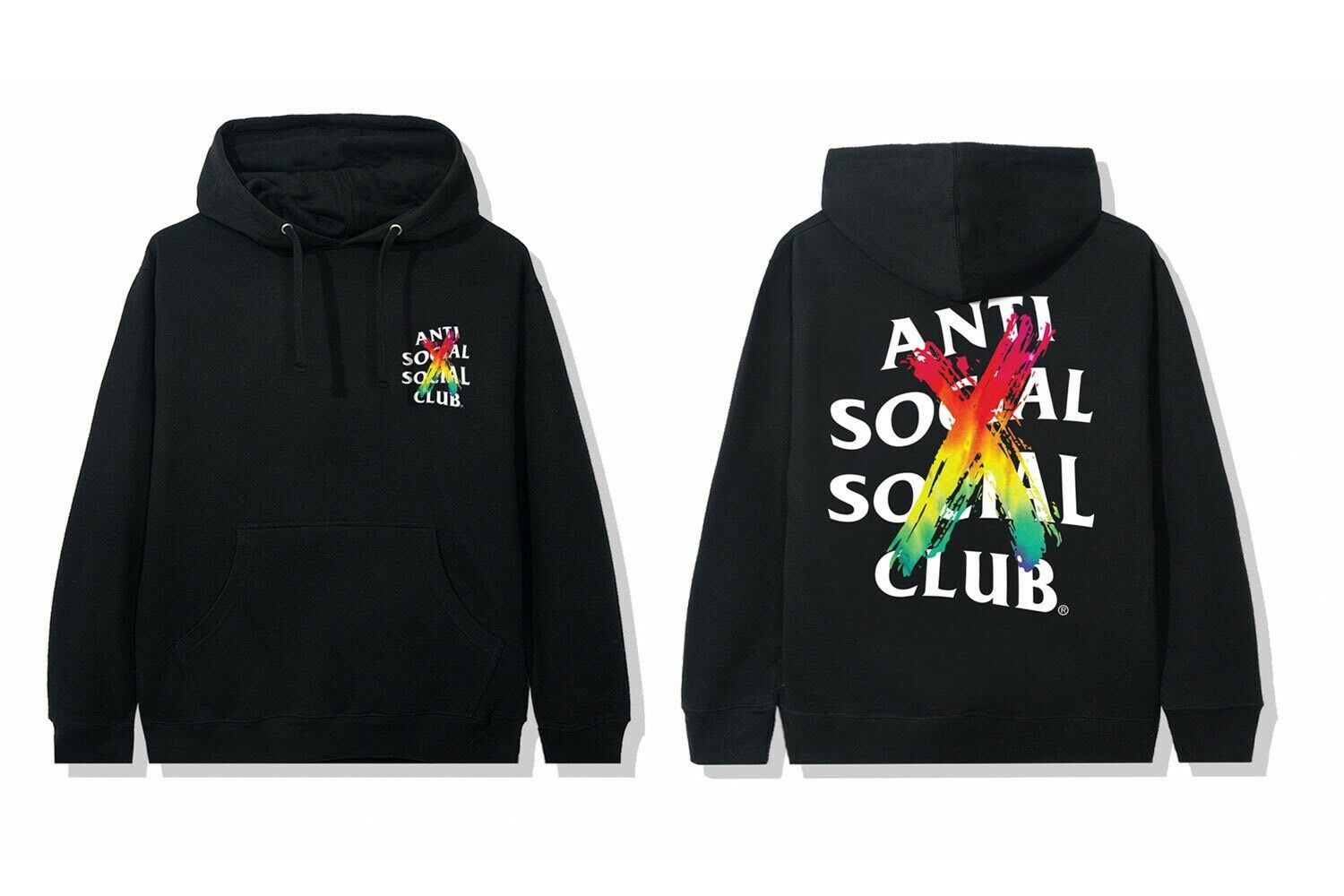 Anti social social club rainbow hoodie sale