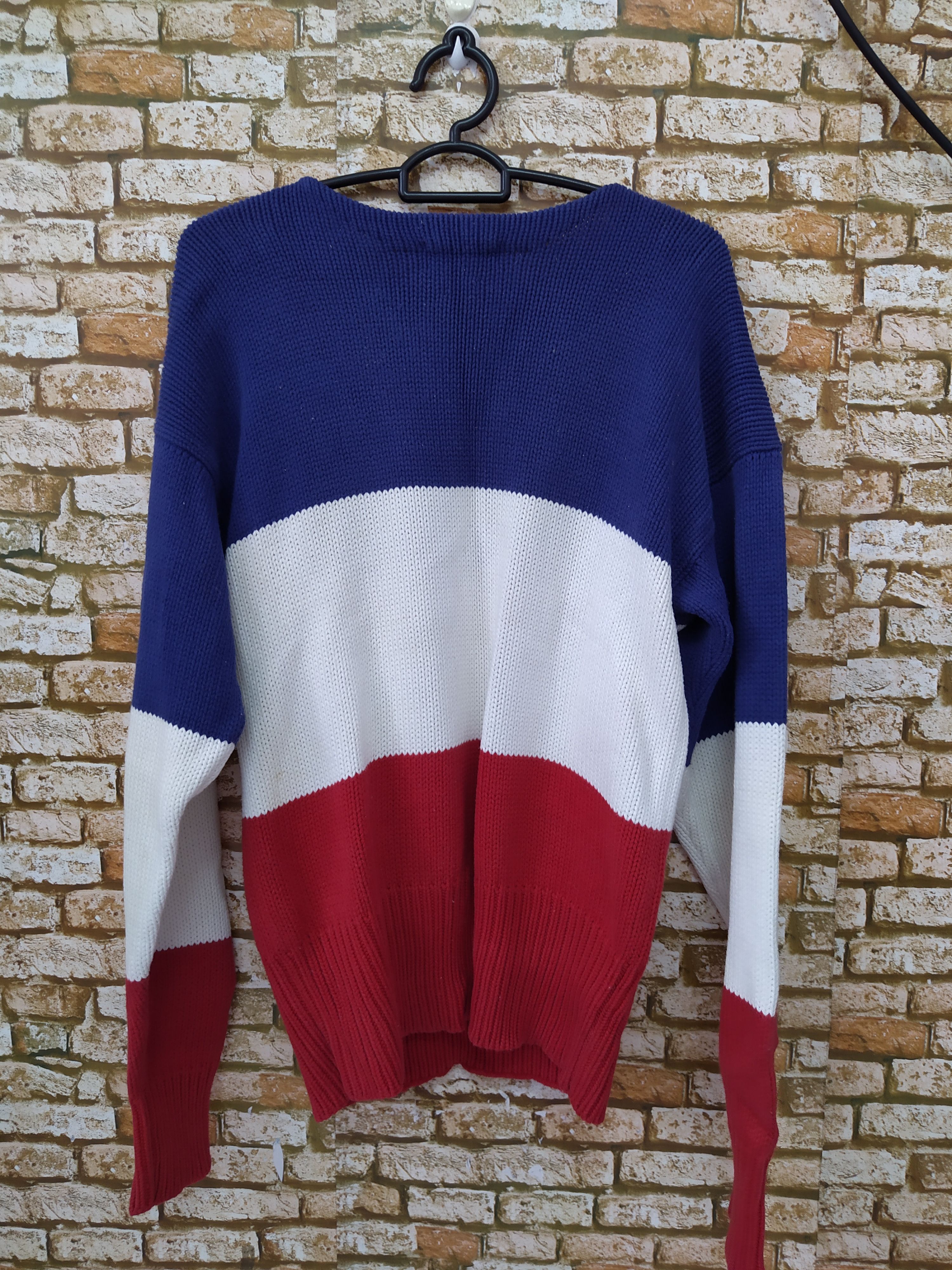 Polo Ralph Lauren × Vintage 90s POLO RALPH LAUREN CROSS FLAG KNITWEAR (B686) Size US L / EU 52-54 / 3 - 4 Thumbnail