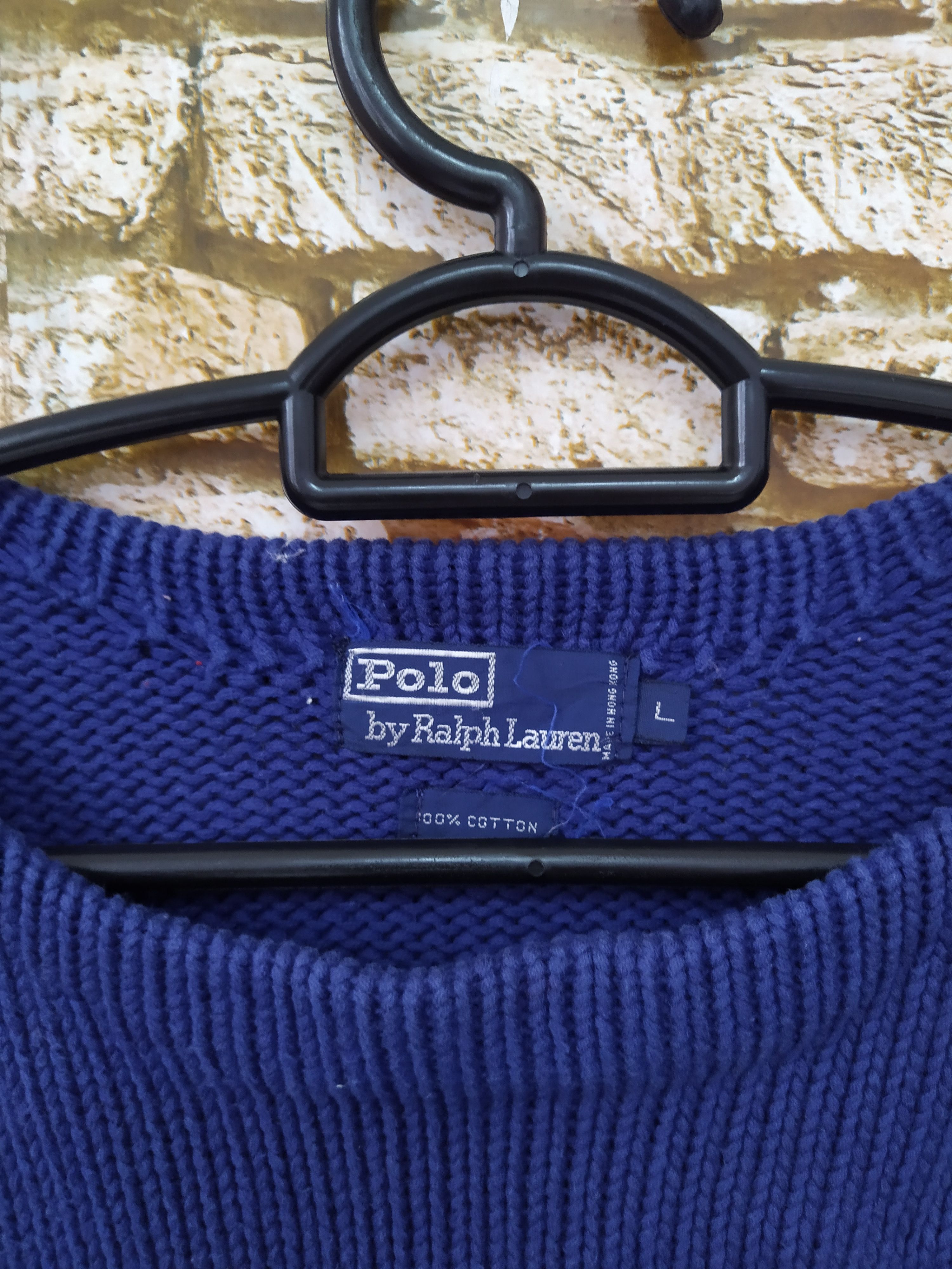 Polo Ralph Lauren × Vintage 90s POLO RALPH LAUREN CROSS FLAG KNITWEAR (B686) Size US L / EU 52-54 / 3 - 3 Thumbnail