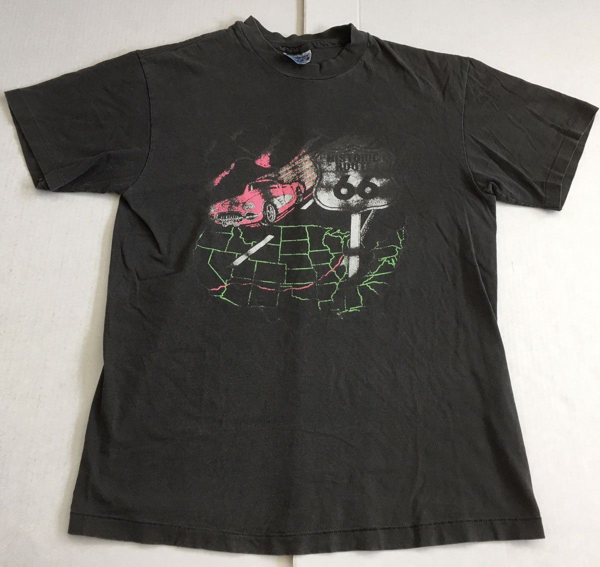 Hanes × Vintage US HISTORIC ROUTE 66 SHIRT HIGHWAY VINTAGE 80S 90S FADED Size US M / EU 48-50 / 2 - 7 Thumbnail