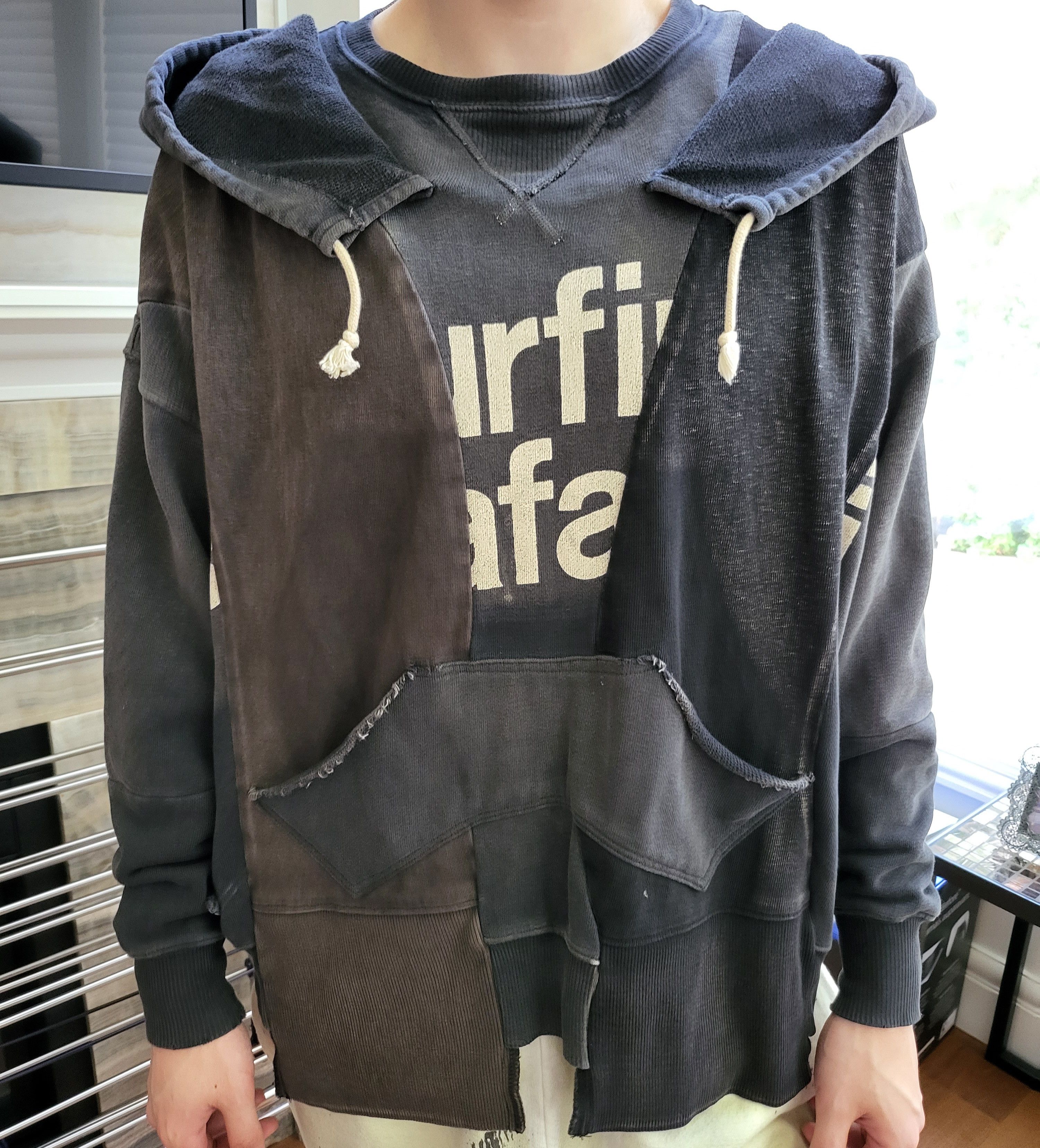 完売アイテム 【年末セール】QALB（カルブ） Rebuilding Denim Hoodie