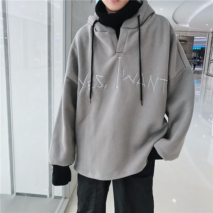 Vintage Grey Hooded Sweatshirt 