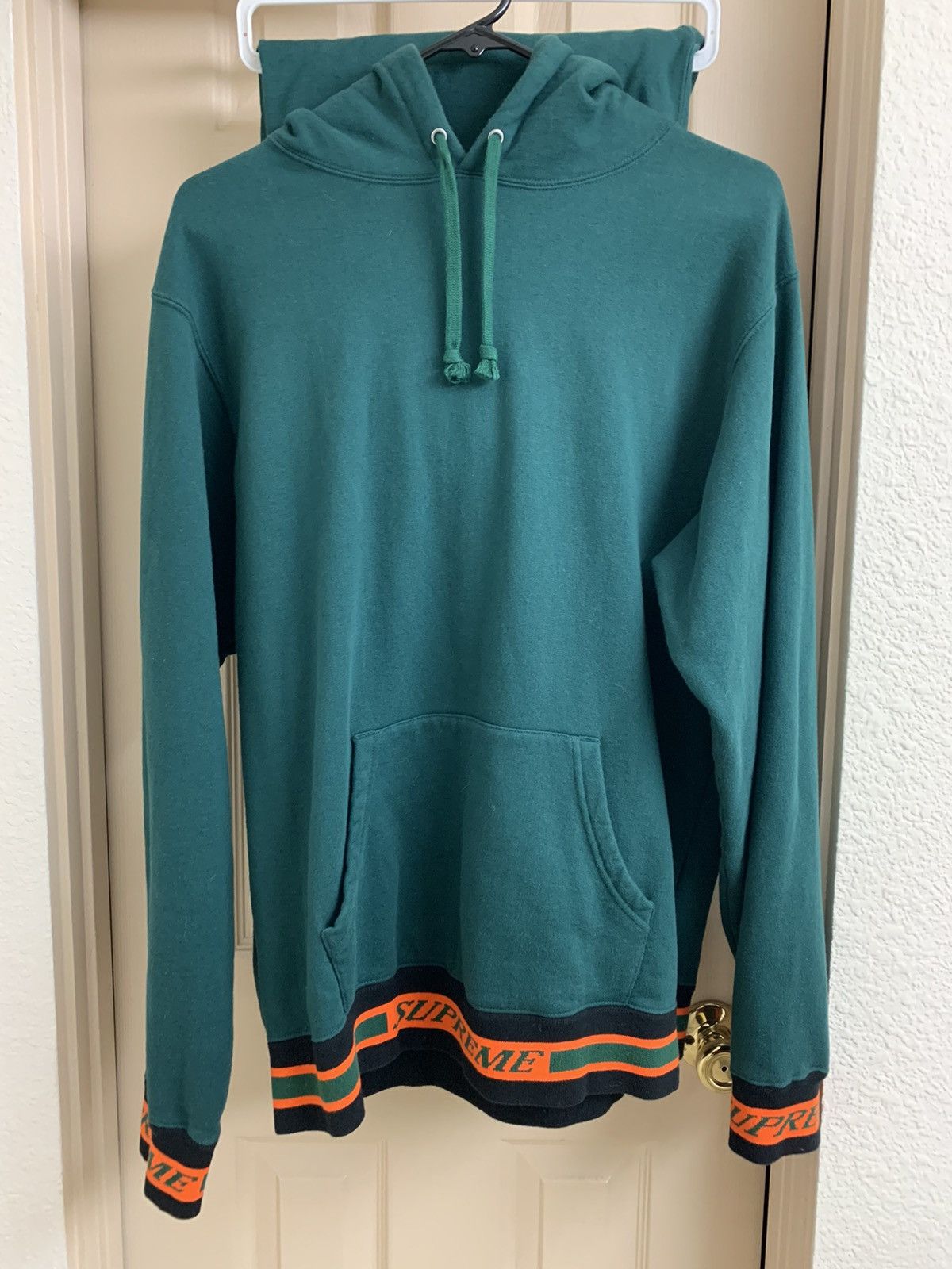 Supreme Striped Rib Hoodie Grailed