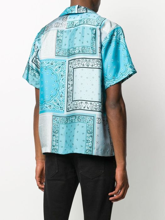 AMIRI, Shirts, Amiri Blue Bandana Reconstructed Silk Shirt Authentic