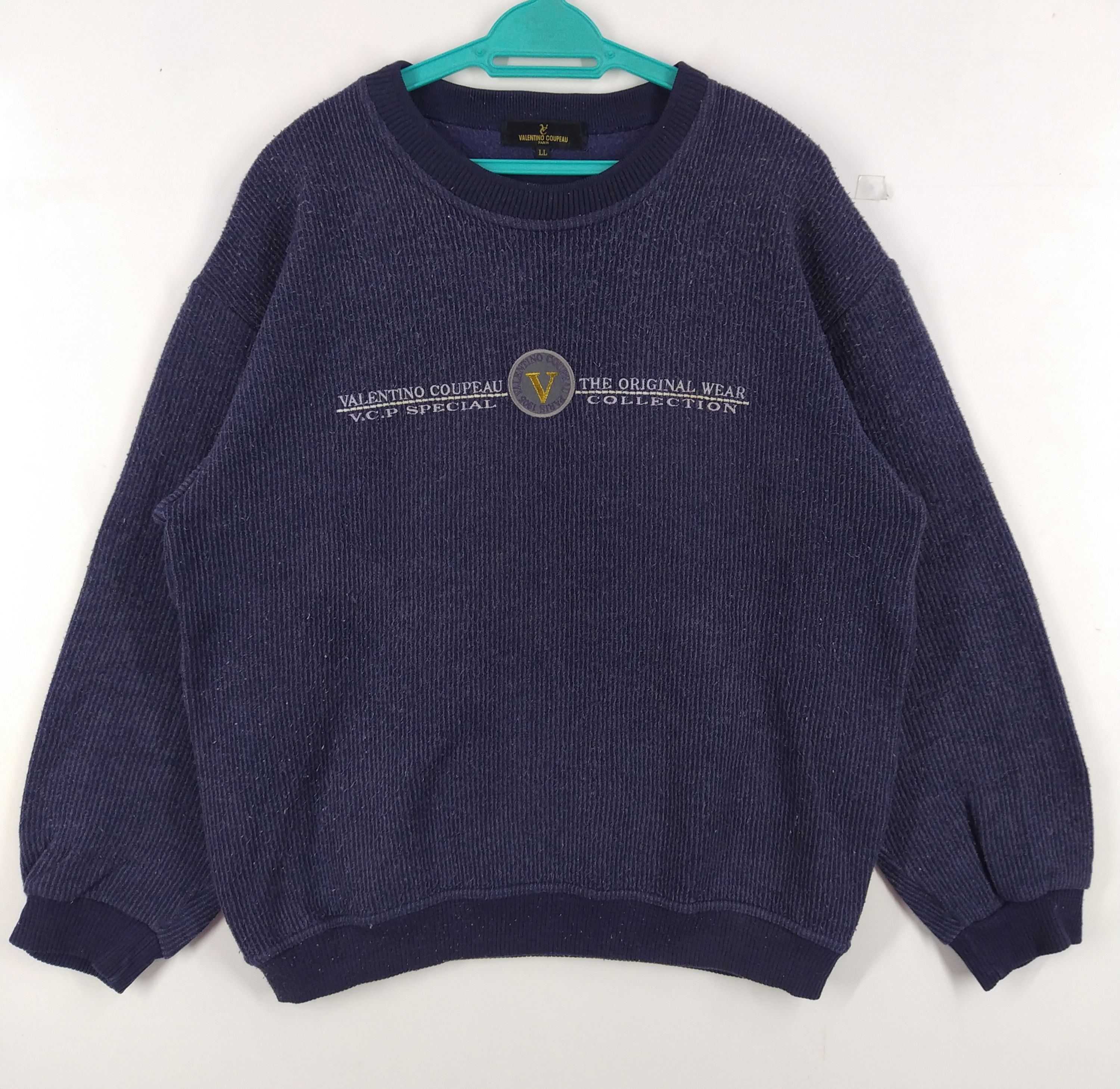 Designer × Valentino × Vintage Vintage Valentino Coupeau Embroidery Logo Corduroy Design Size US L / EU 52-54 / 3 - 1 Thumbnail
