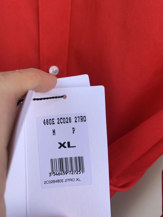 Celine NEW - SS20 Runway Red Cotton Viscose Twill Shirt | Grailed