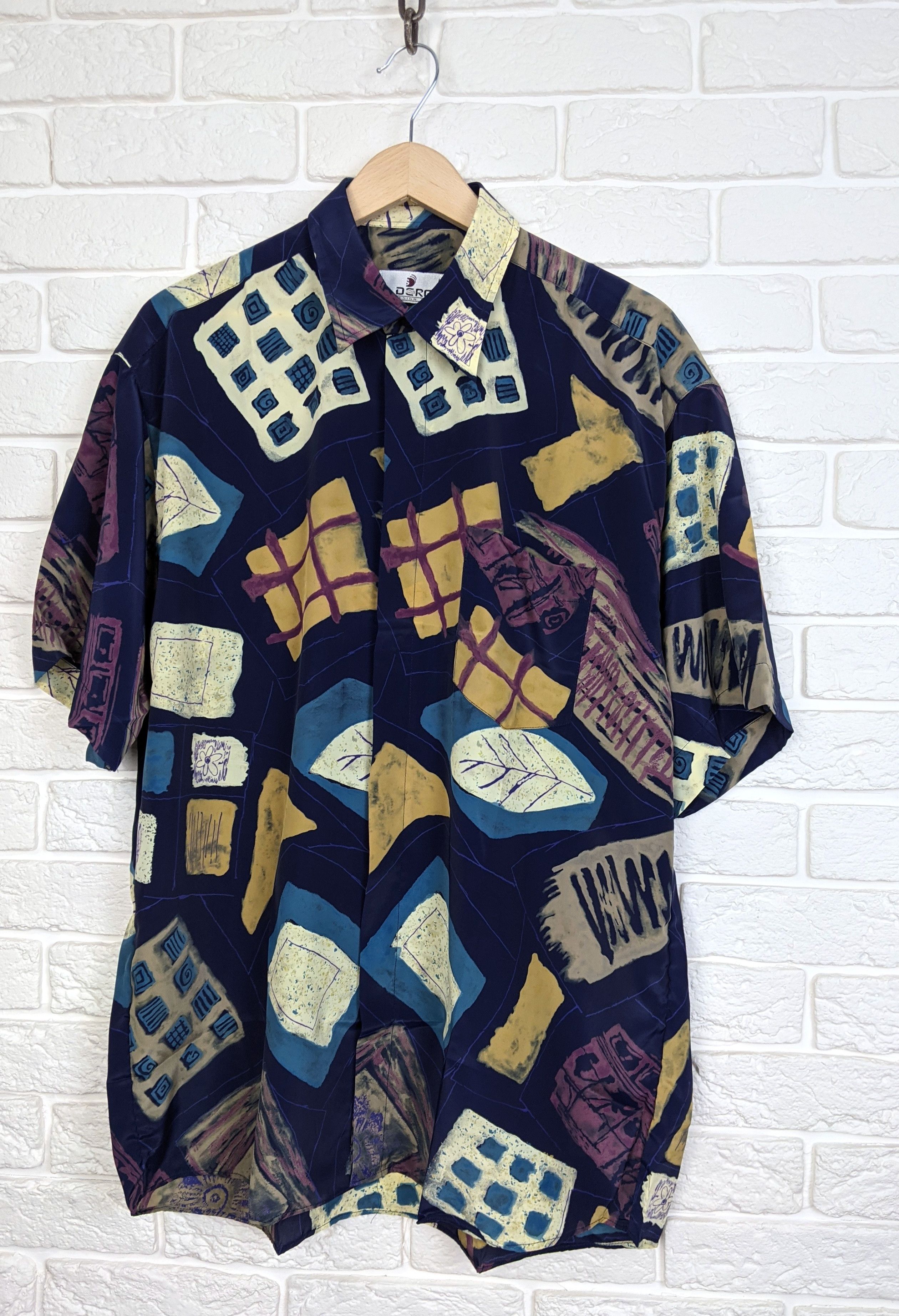Vintage Vintage Dergi Wilde silk shirt Print Langarmhemd Size US L / EU 52-54 / 3 - 1 Thumbnail