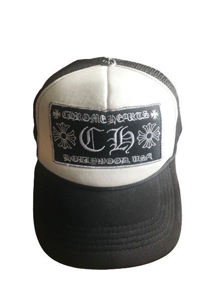 Vintage LAST DROP ️ ️ Chrome Hearts CH Hollywood Trucker Hat Black ...