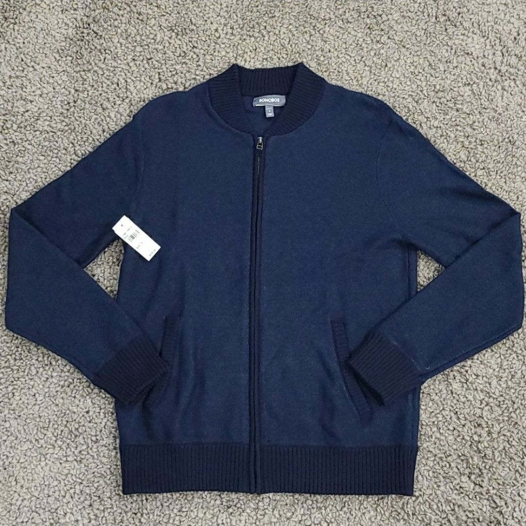 NWT Bonobos Cotton Cashmere Bomber Sweater