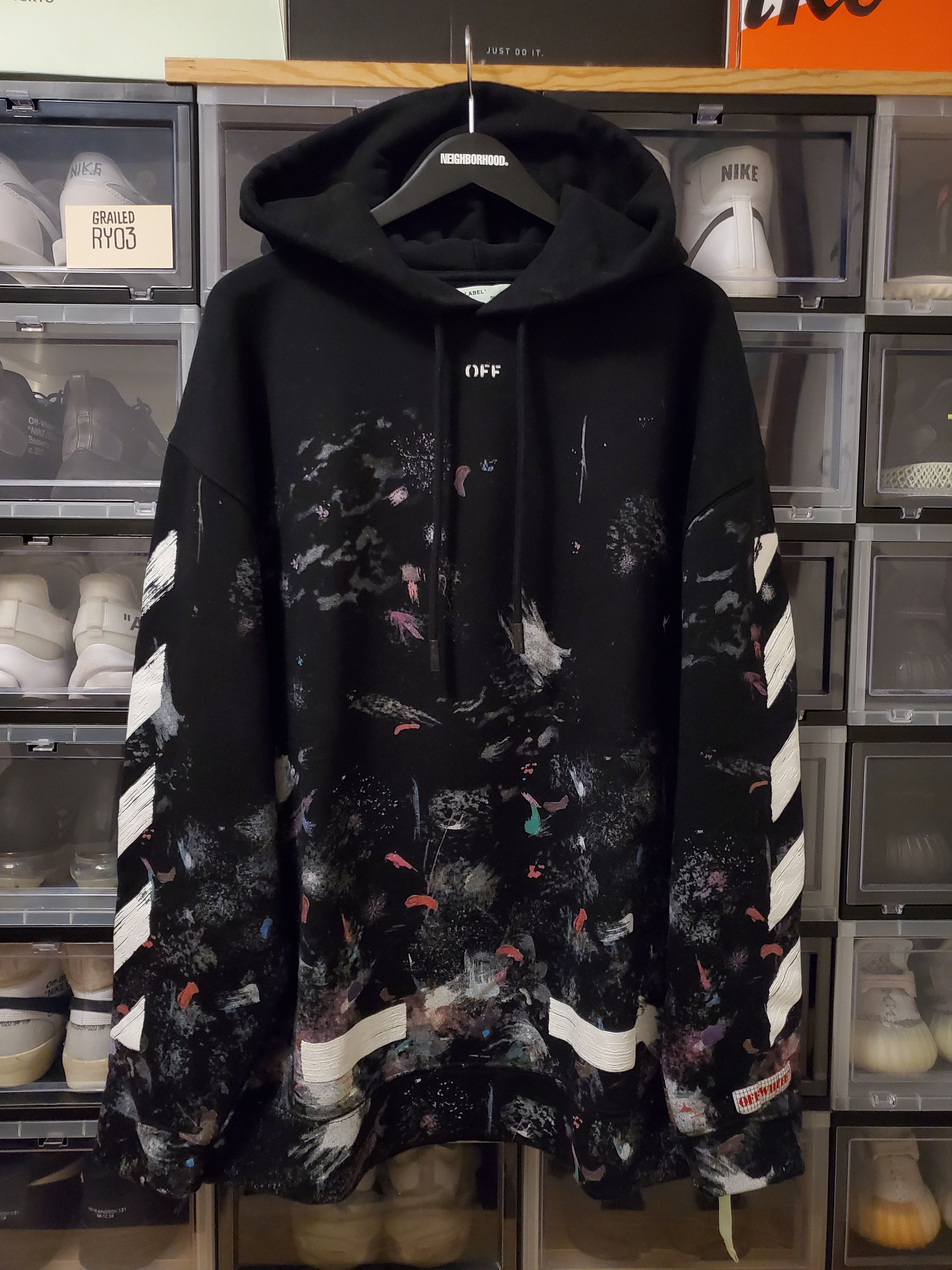 hovedsagelig Panorama Shetland Off-White OFF-WHITE GALAXY HOODIE / PAINT SPLATTER SIZE S | Grailed