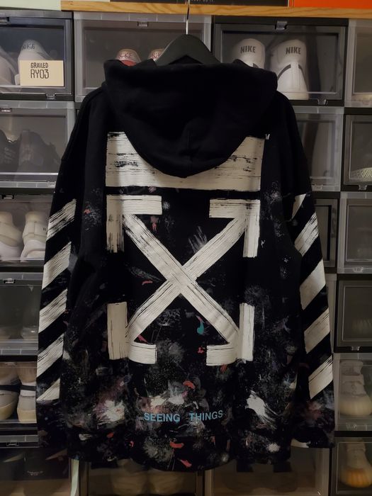 Off white seeing store things hoodie galaxy