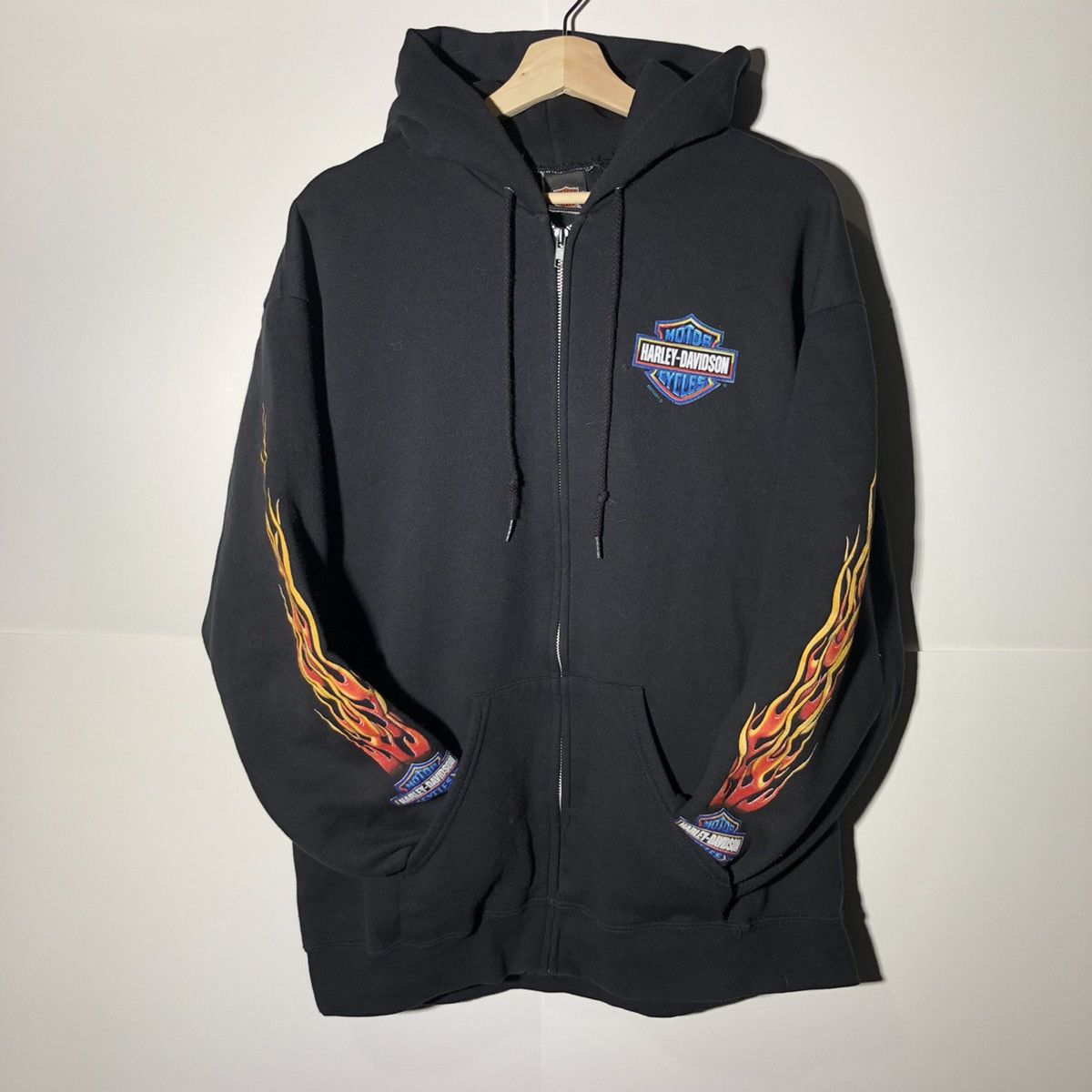 2000'S Harley-Davidson full-zip sweatshirt, men's size XL cotton black type Vintage Second Hand