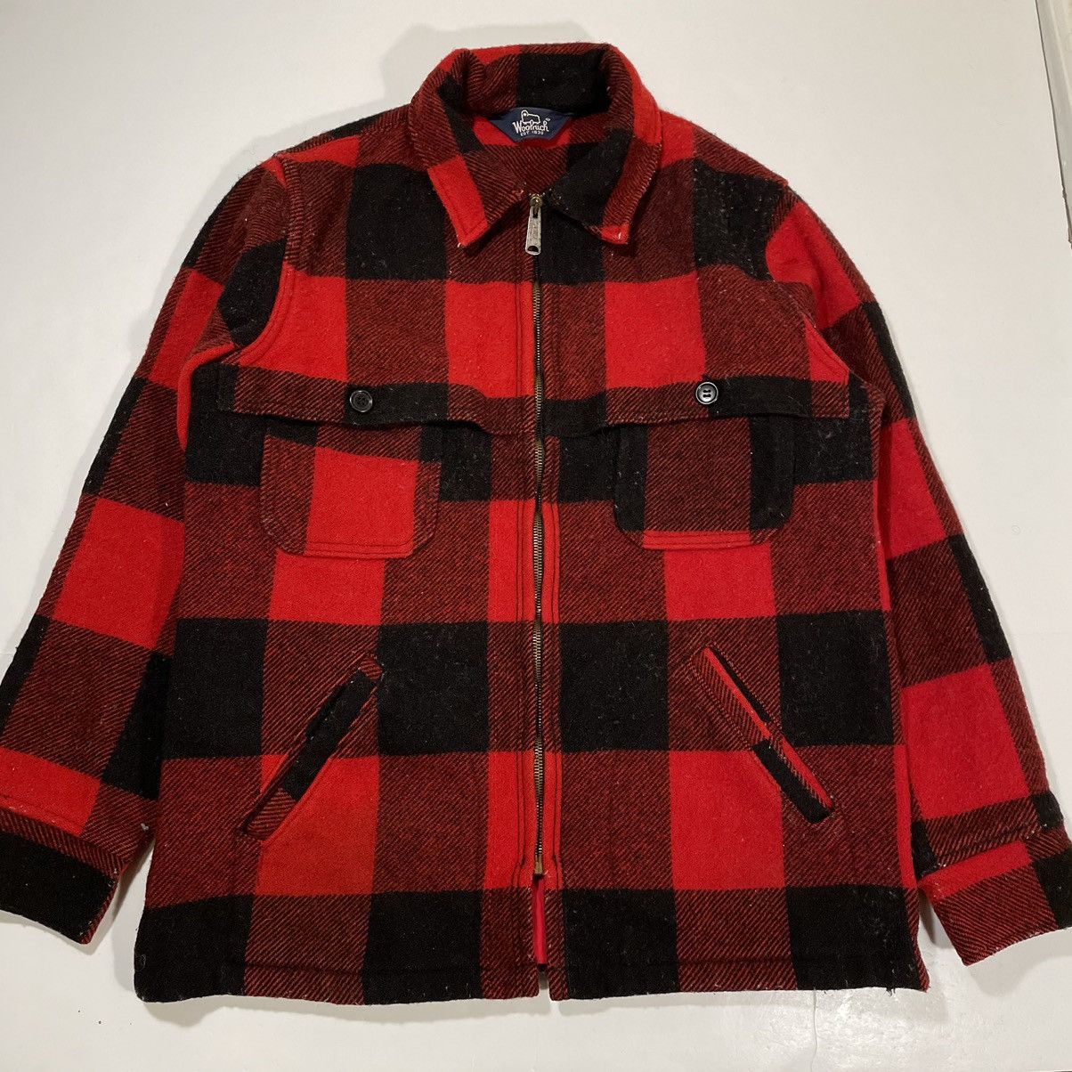 Vintage × Woolrich Woolen Mills 60’s Woolrich Buffalo Check Heavy Flannel Shirt Size US M / EU 48-50 / 2 - 1 Thumbnail