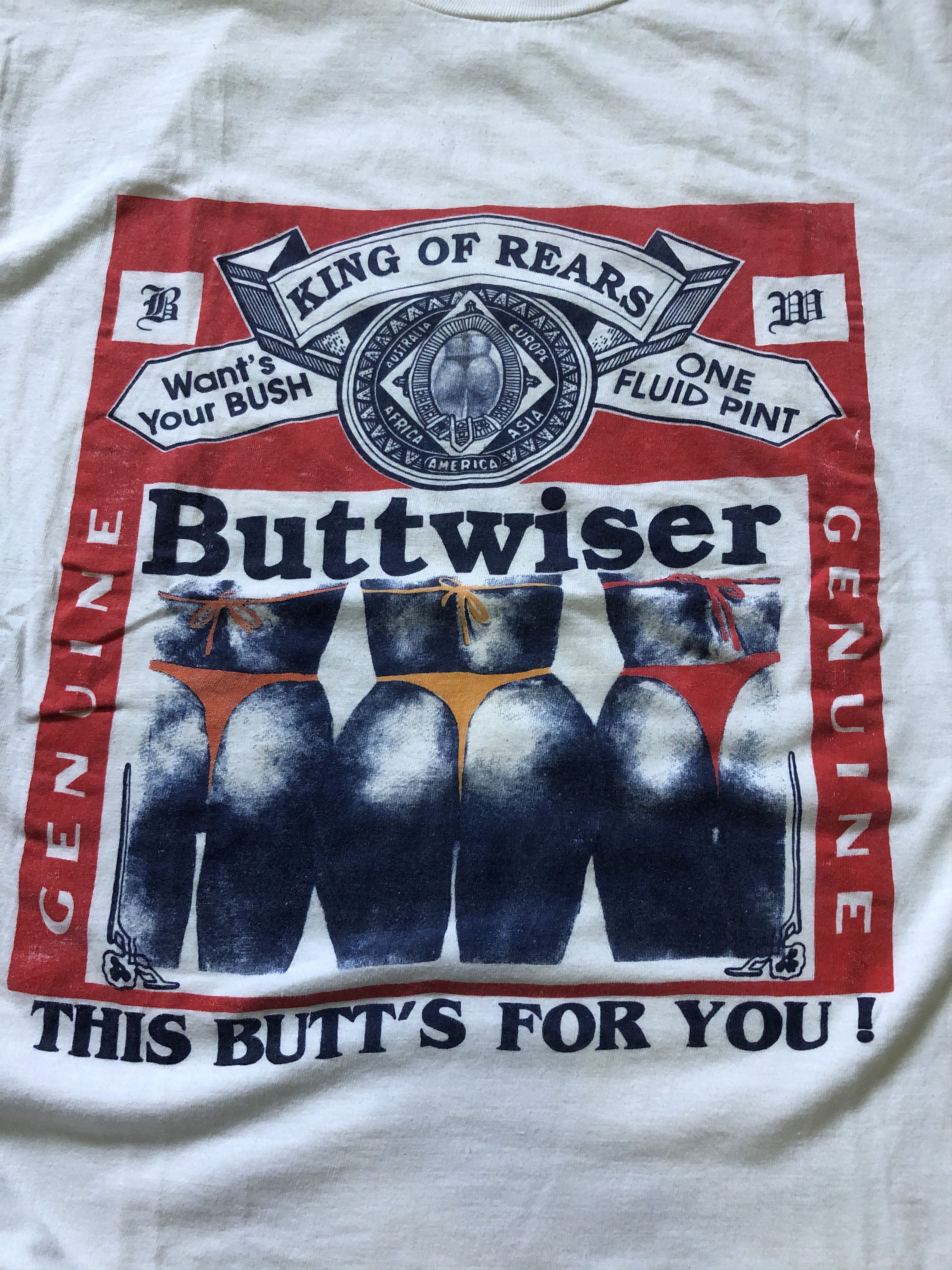 Budweiser × Vintage Vintage Buttwiser Parody Tshirt Budweiser Size US M / EU 48-50 / 2 - 2 Thumbnail