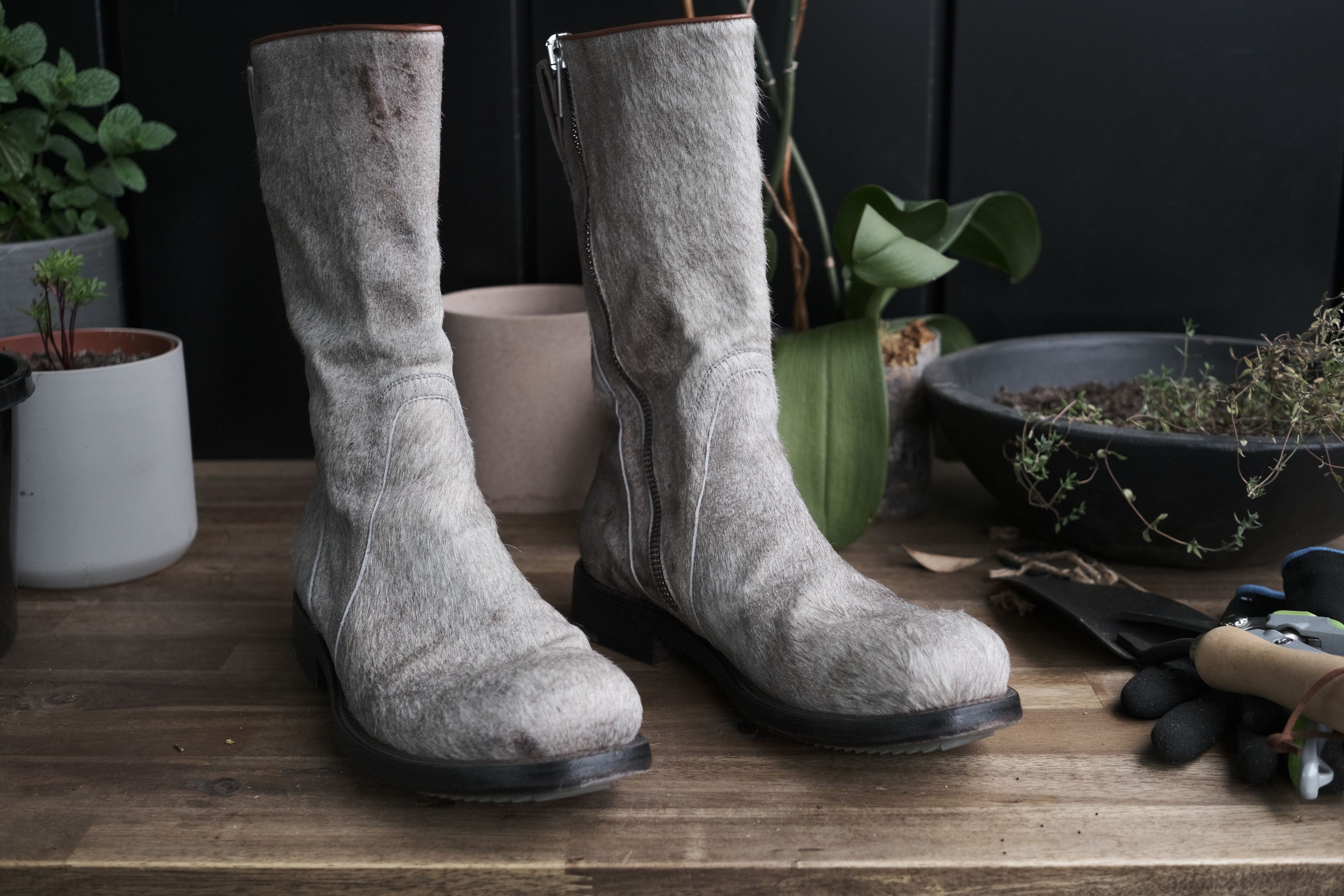 Rick Owens Rick Owens sample cinnamon ponyhair cop boots Size US 9 / EU 42 - 1 Thumbnail