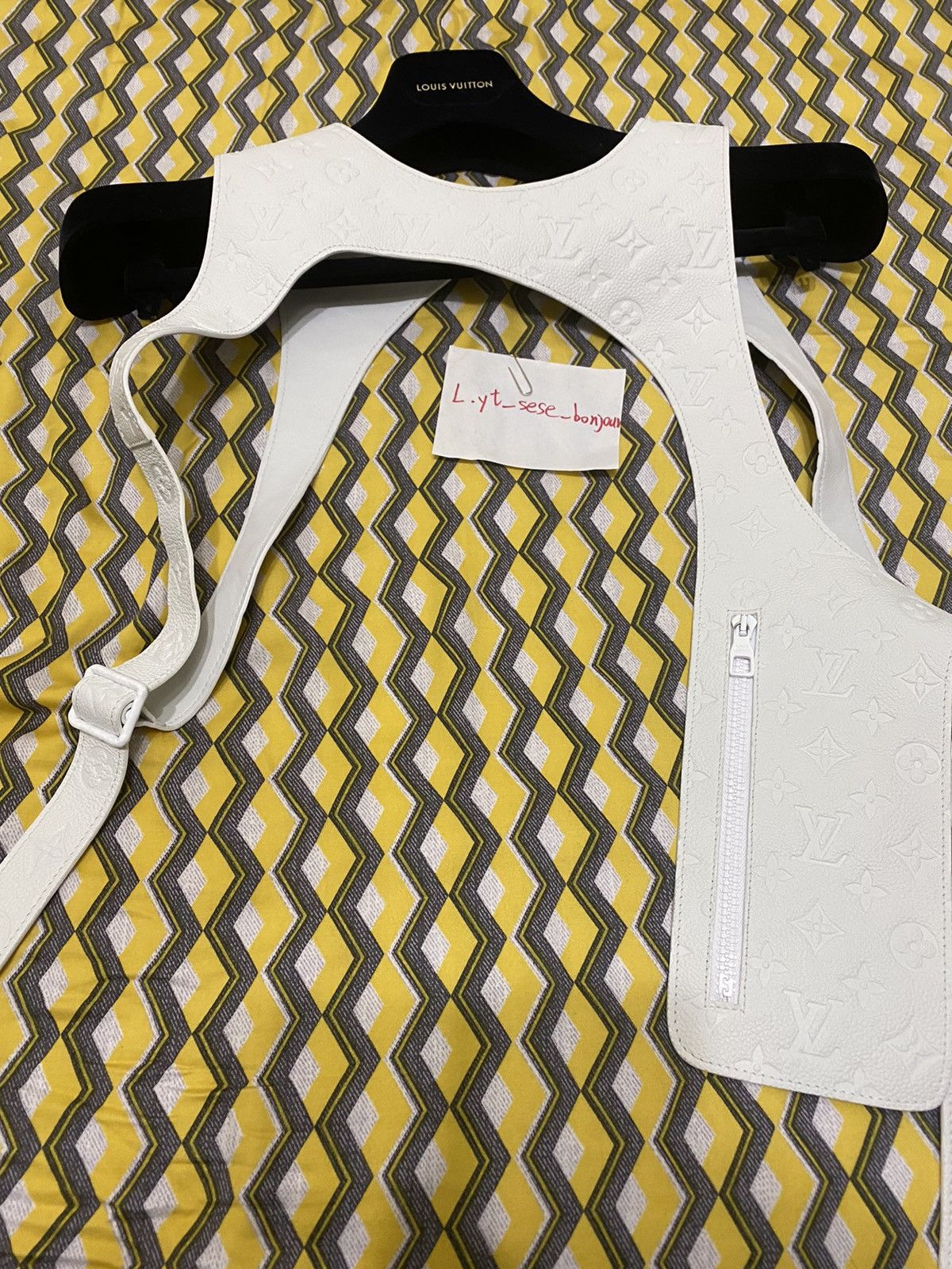 Louis Vuitton Cut Away Vest Monogram White in Embossed Grained