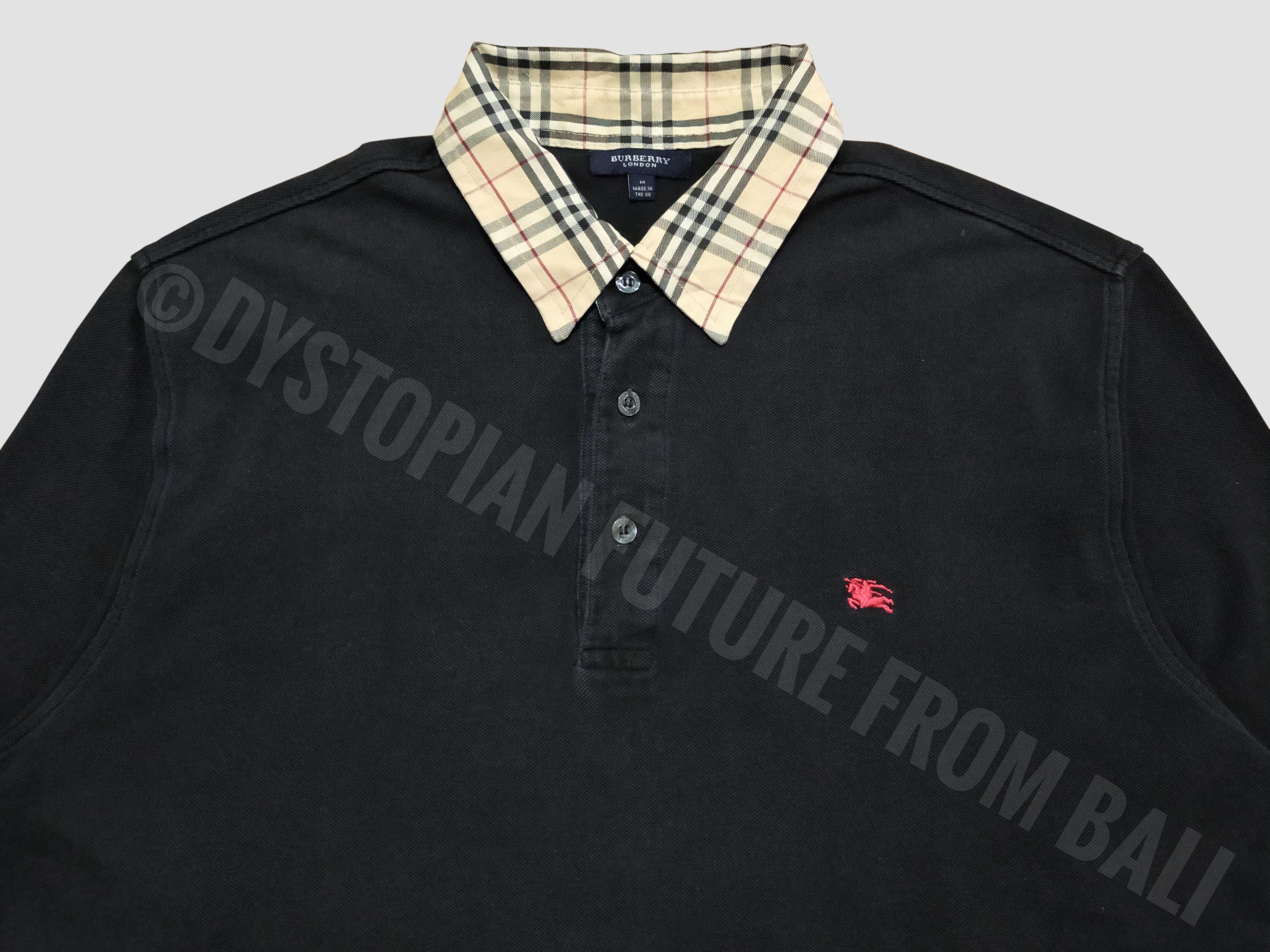Burberry Burberry London Black/Nova Check Collar Polo Shirt Size US L / EU 52-54 / 3 - 3 Thumbnail