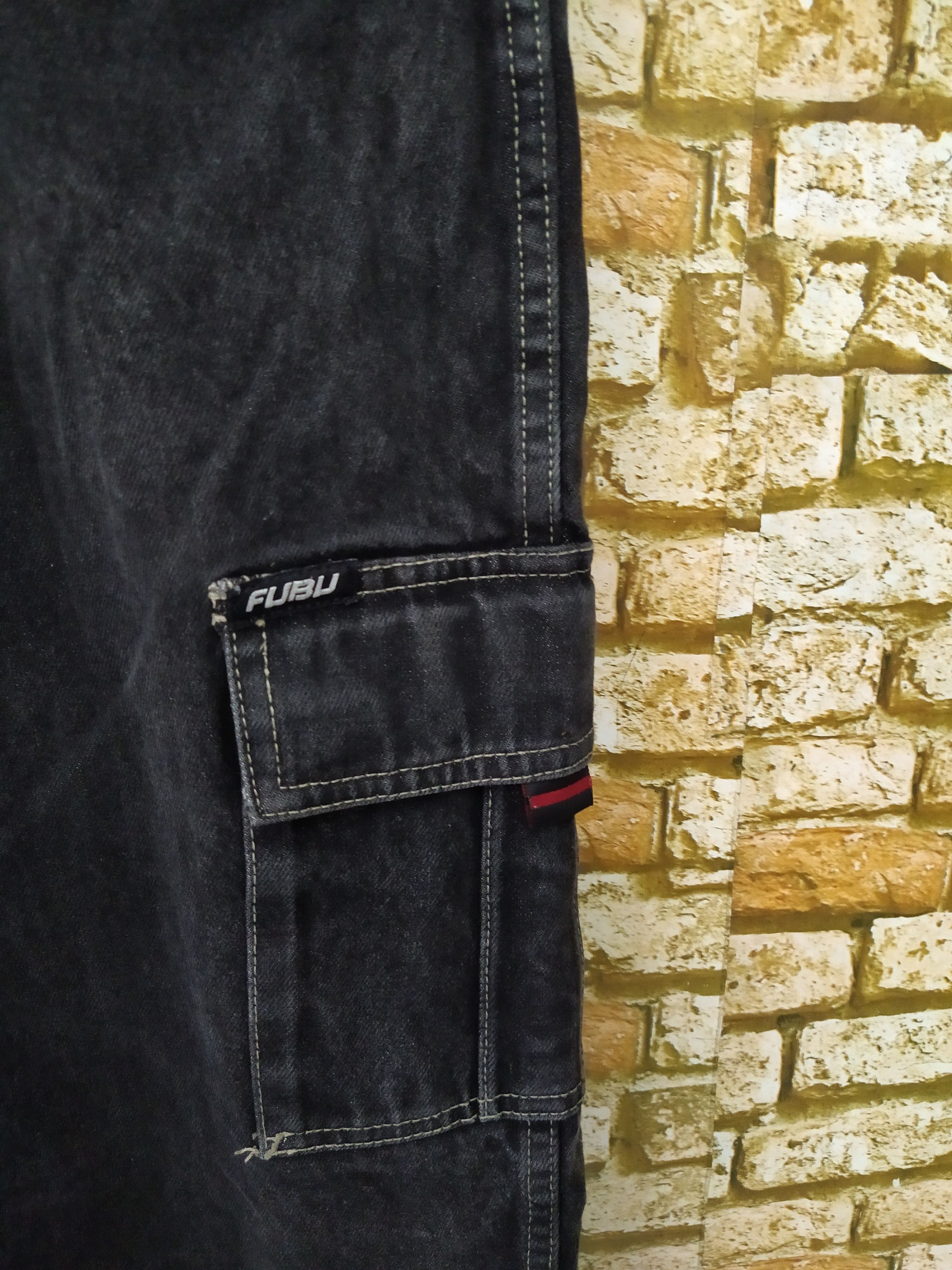 Fubu × Vintage 90s FUBU BAGGY CARPENTER DENIM (B693) Size US 37 - 8 Thumbnail