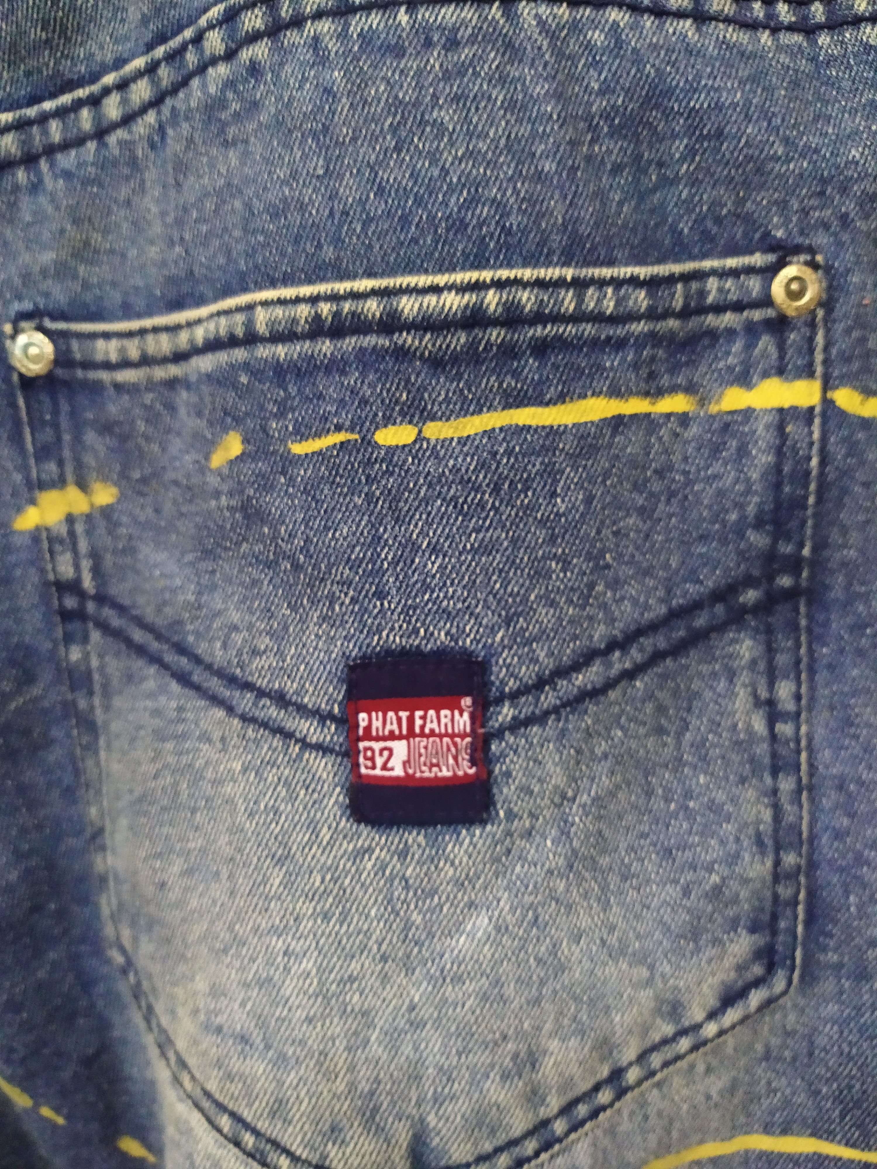 Phat Farm 90s PHAT FARM BAGGY DENIM PAINT (B695) W39 Size US 39 - 3 Thumbnail