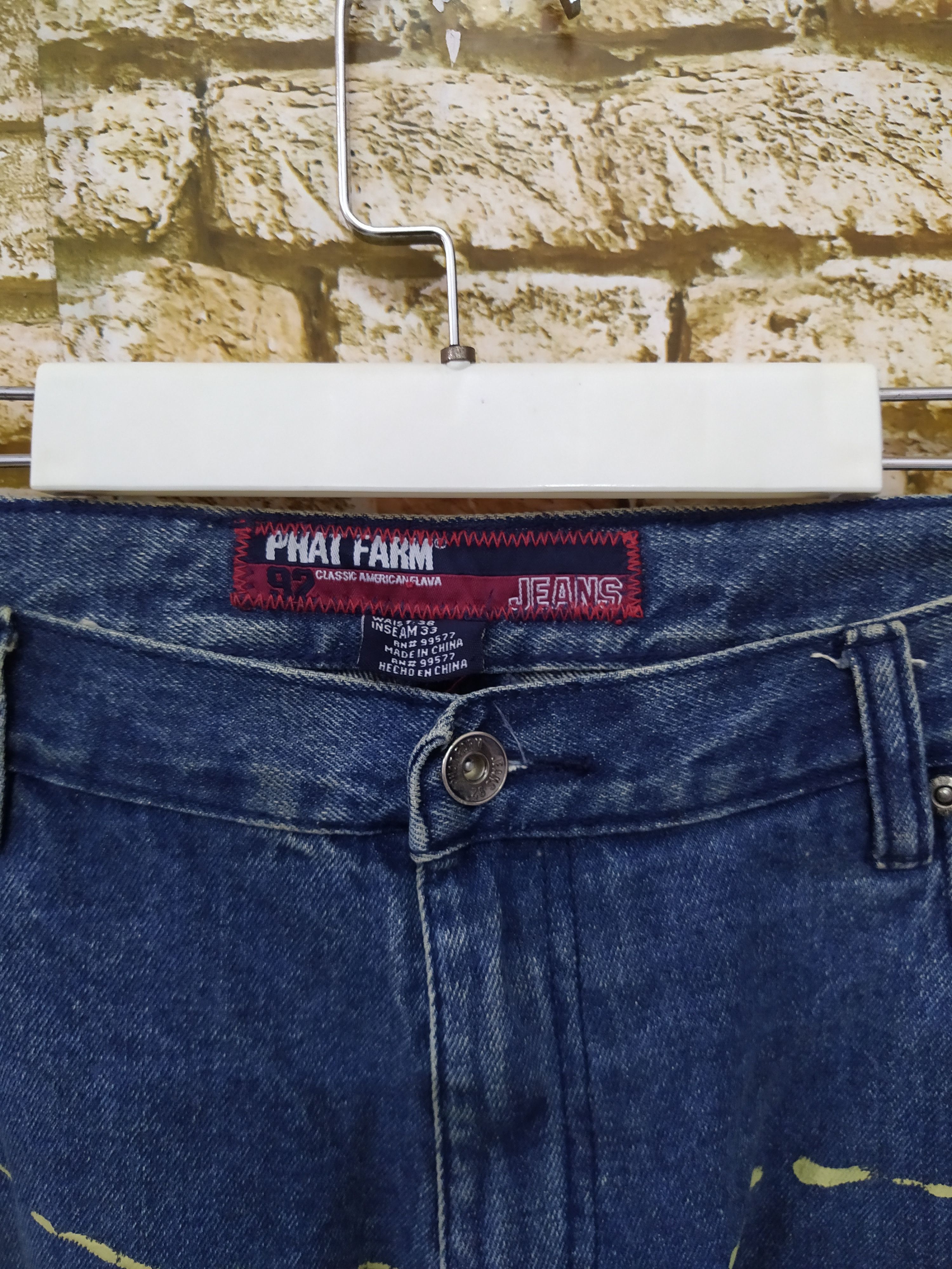 Phat Farm 90s PHAT FARM BAGGY DENIM PAINT (B695) W39 Size US 39 - 8 Thumbnail