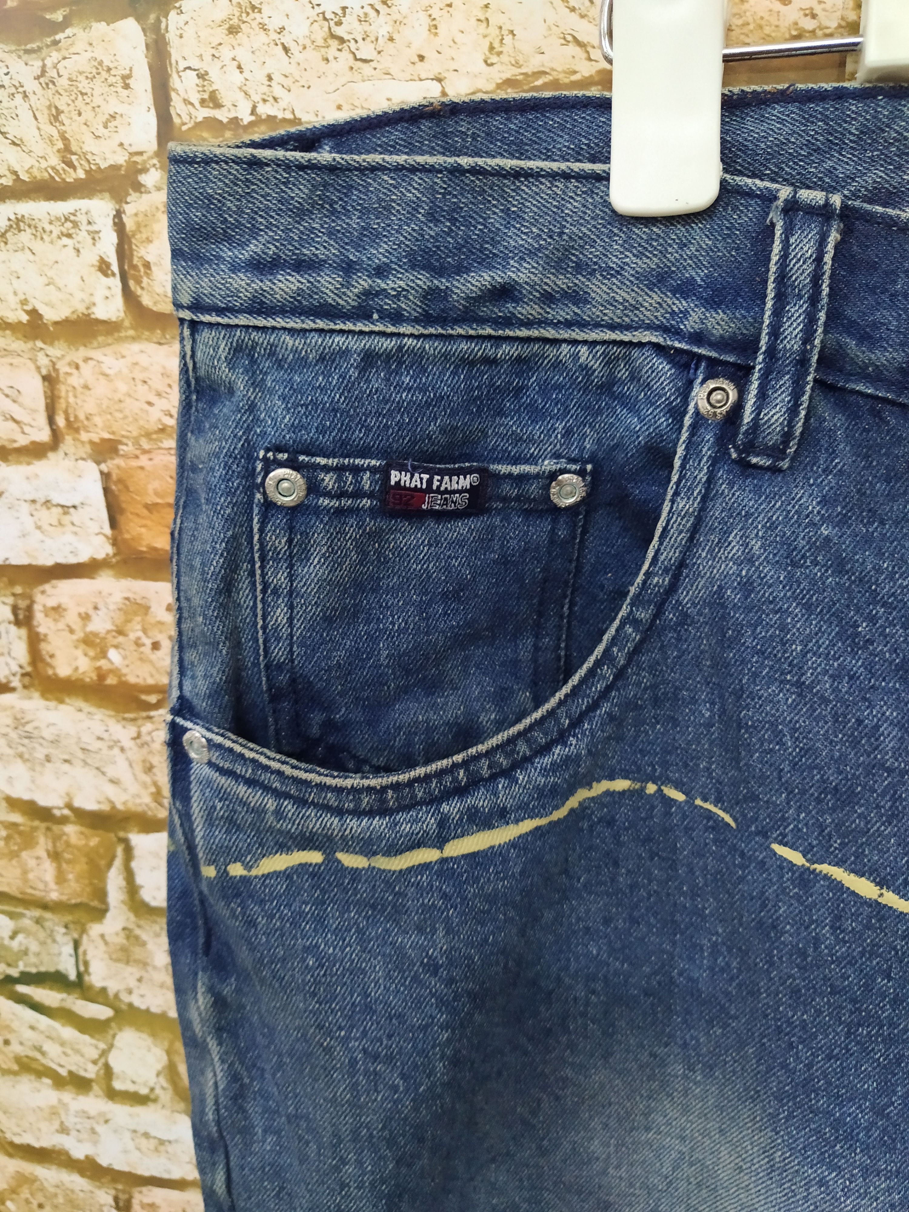 Phat Farm 90s PHAT FARM BAGGY DENIM PAINT (B695) W39 Size US 39 - 7 Thumbnail