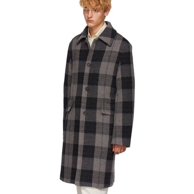 Acne Studios Grey Wool Check Coat Size US S / EU 44-46 / 1 - 9 Thumbnail