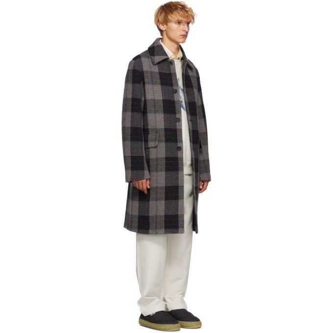 Acne Studios Grey Wool Check Coat Size US S / EU 44-46 / 1 - 7 Thumbnail