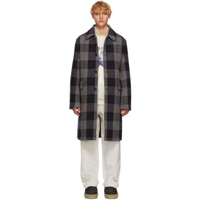 Acne Studios Grey Wool Check Coat Size US S / EU 44-46 / 1 - 6 Thumbnail