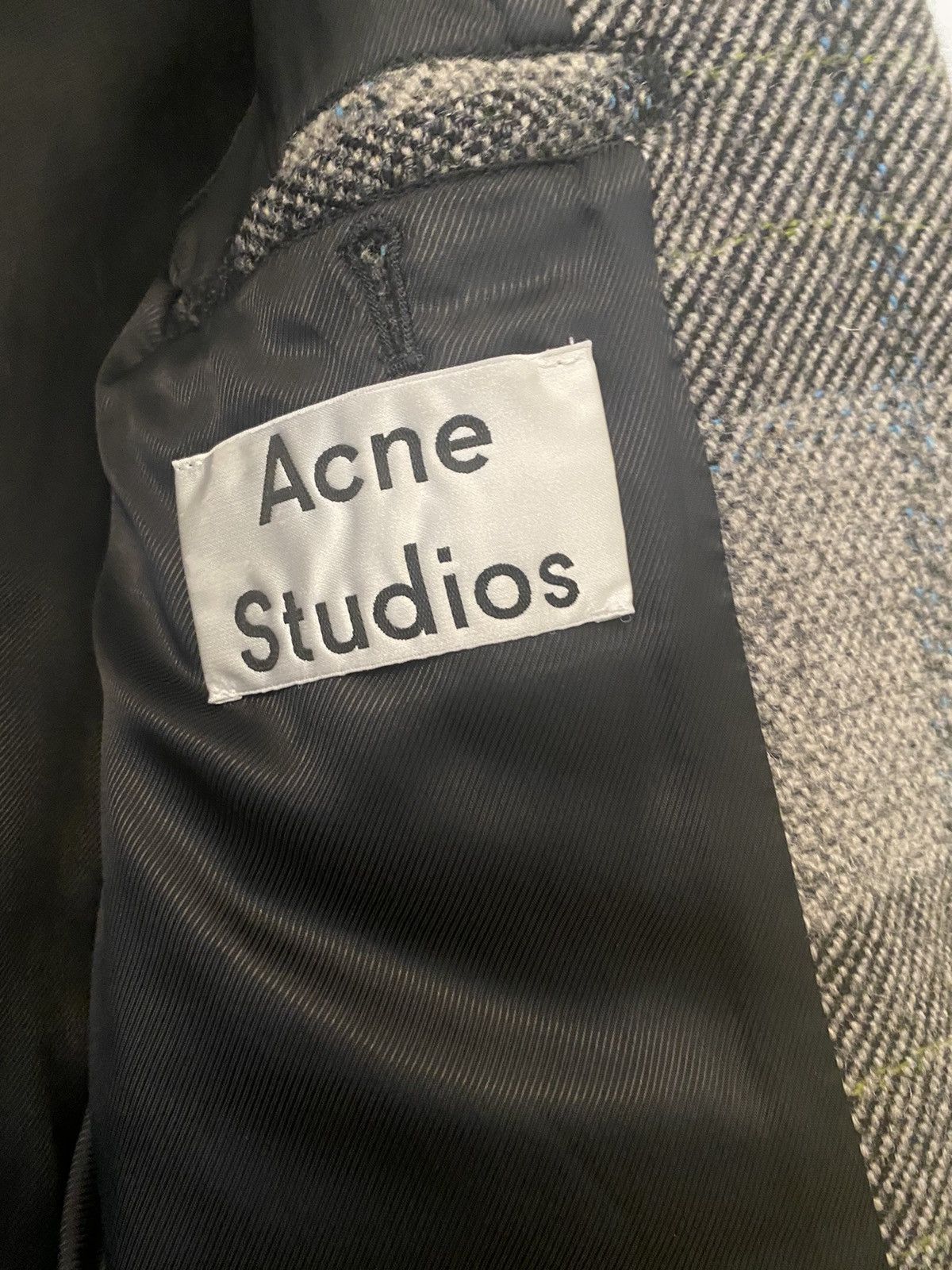 Acne Studios Grey Wool Check Coat Size US S / EU 44-46 / 1 - 5 Thumbnail